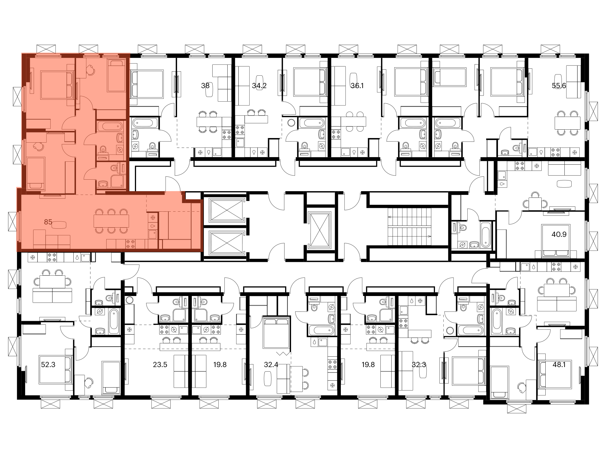 3-комнатная квартира, 83.7 кв.м, Ярославский квартал, изображение-2