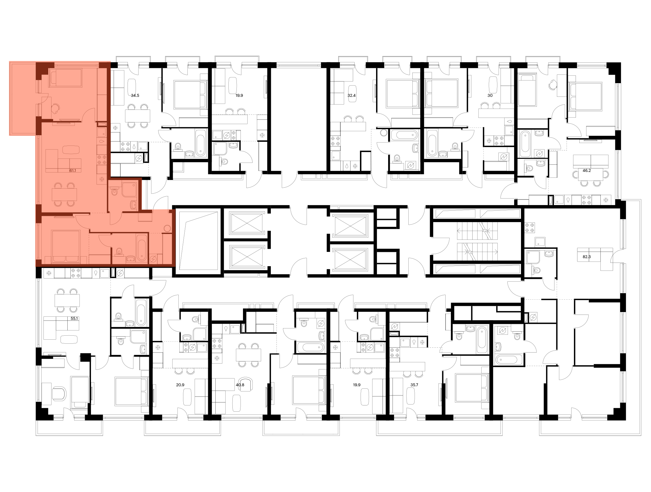 2-комнатная квартира, 61.1 кв.м, Кутузовский квартал, изображение-2