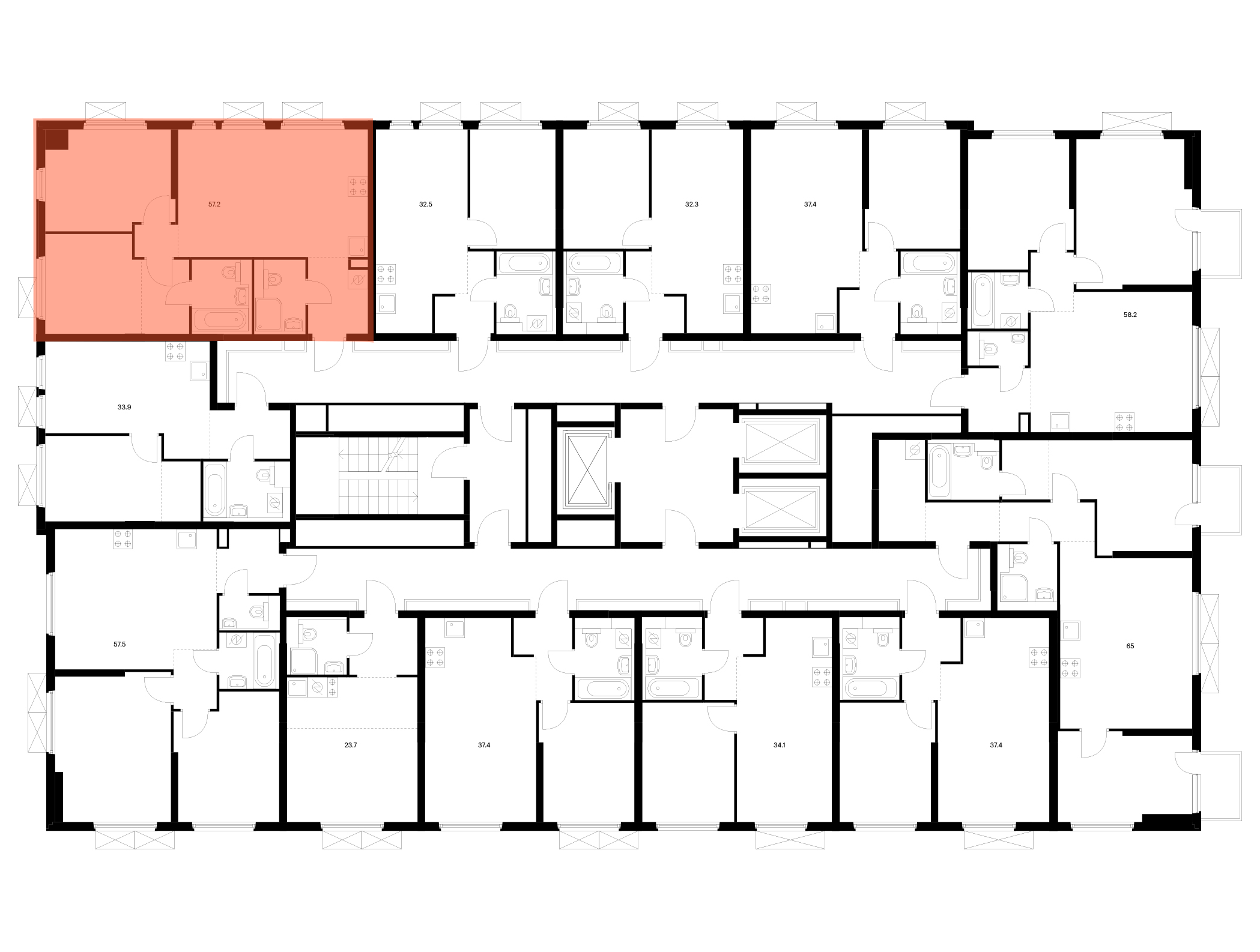 2-комнатная квартира, 57.2 кв.м, Ярославский квартал, изображение-2