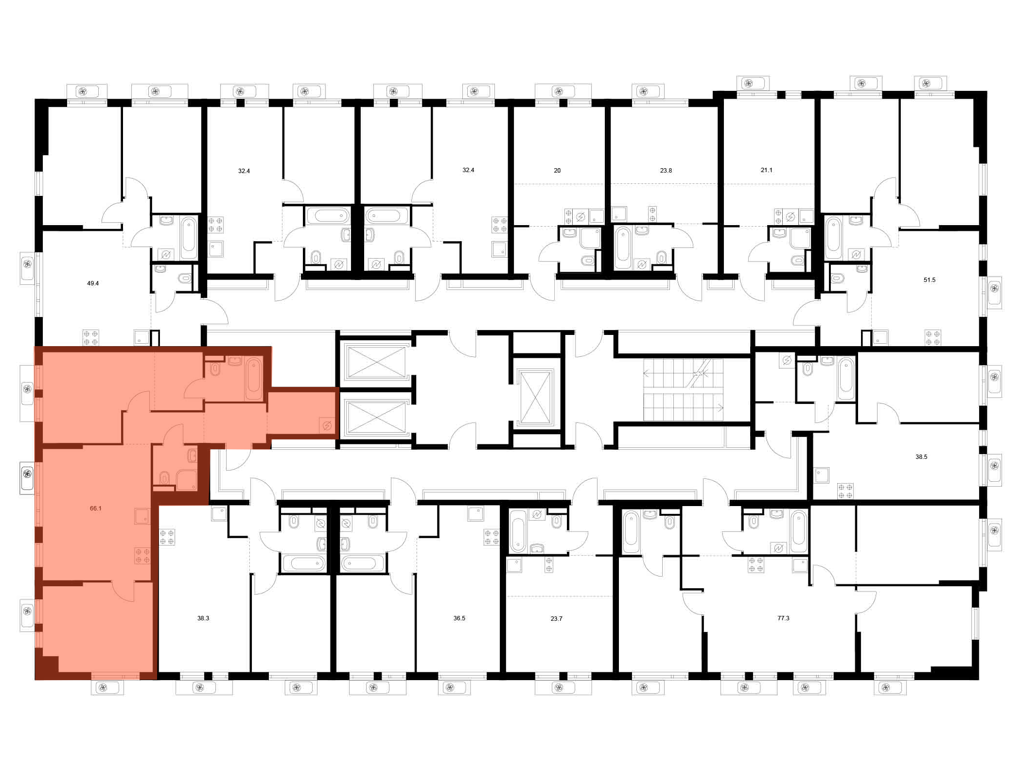 2-комнатная квартира, 66.1 кв.м, Ярославский квартал, изображение-2