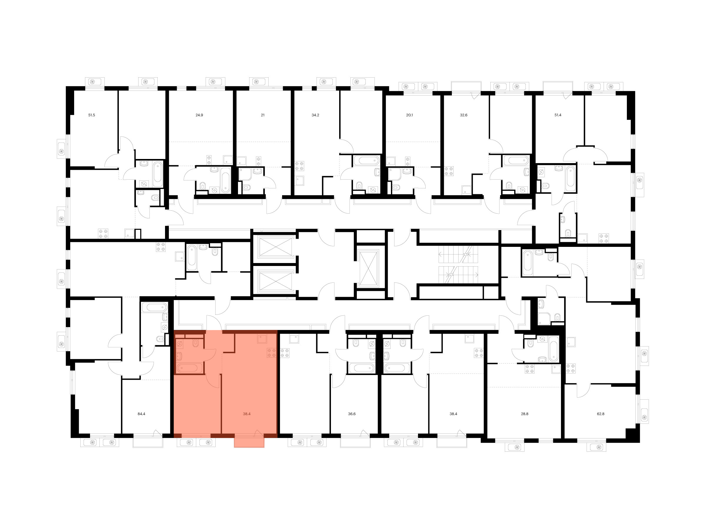 1-комнатная квартира, 38.4 кв.м, Ярославский квартал, изображение-2