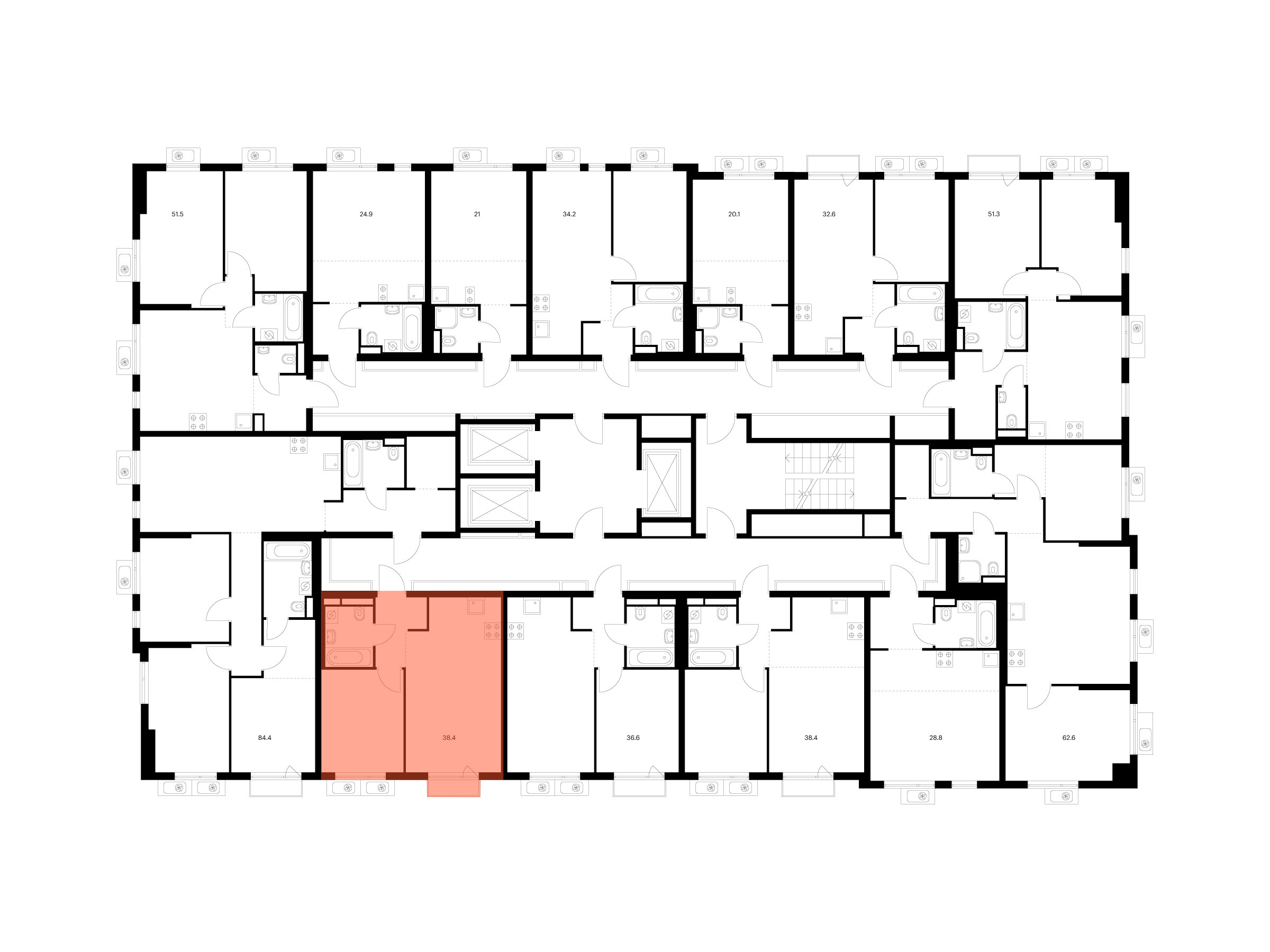 1-комнатная квартира, 38.4 кв.м, Ярославский квартал, изображение-2
