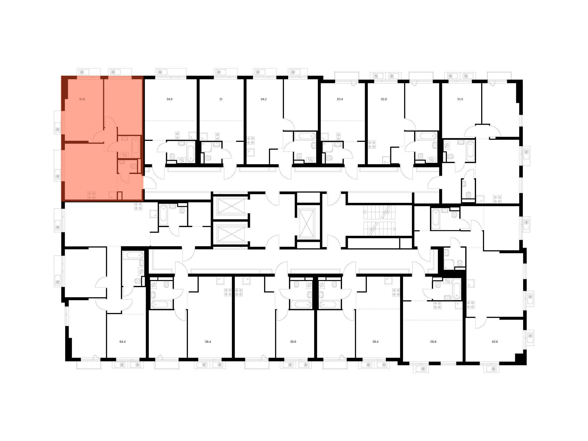2-комнатная квартира, 51.5 кв.м, Ярославский квартал, изображение-2