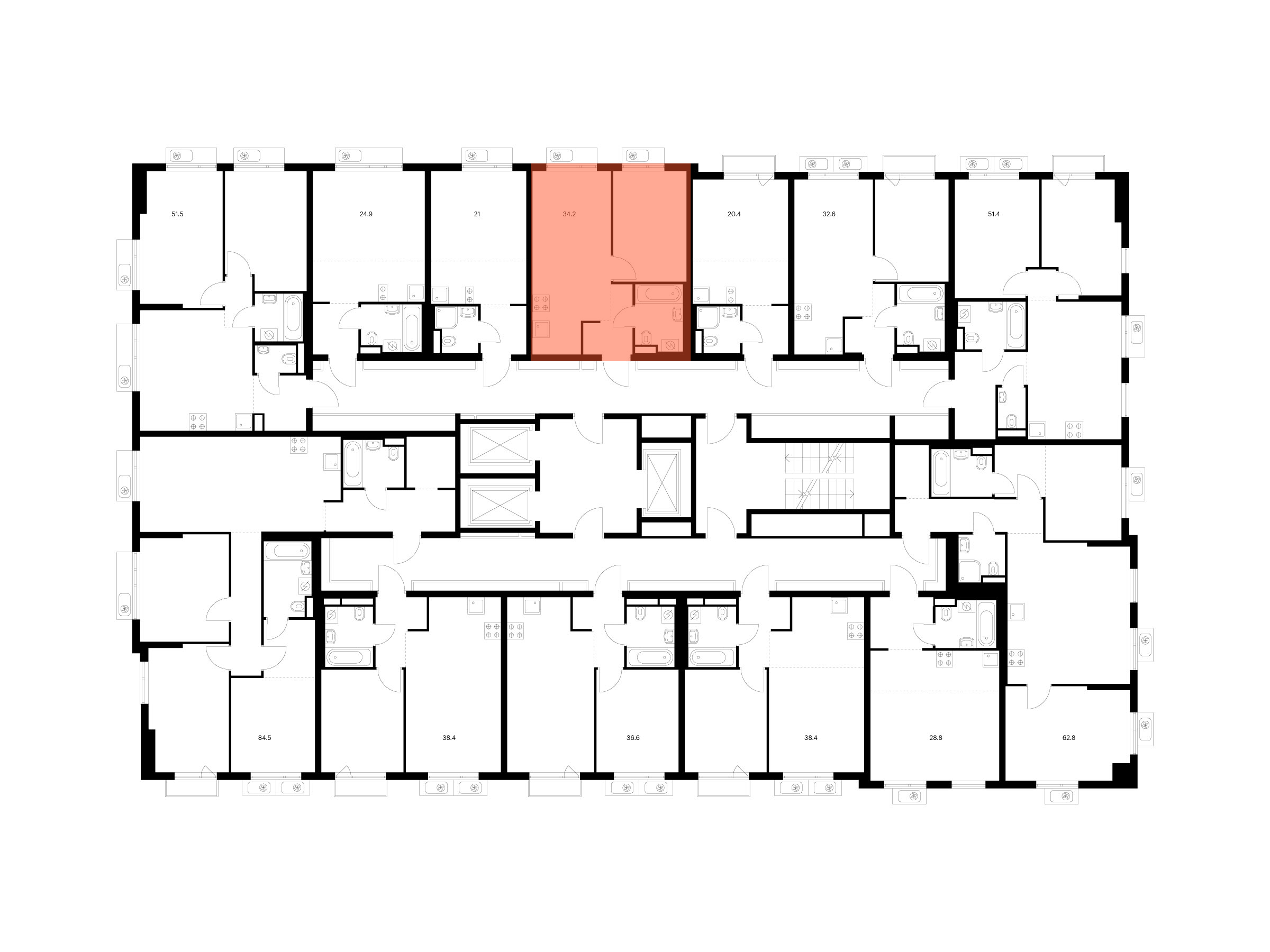 1-комнатная квартира, 34.2 кв.м, Ярославский квартал, изображение-2