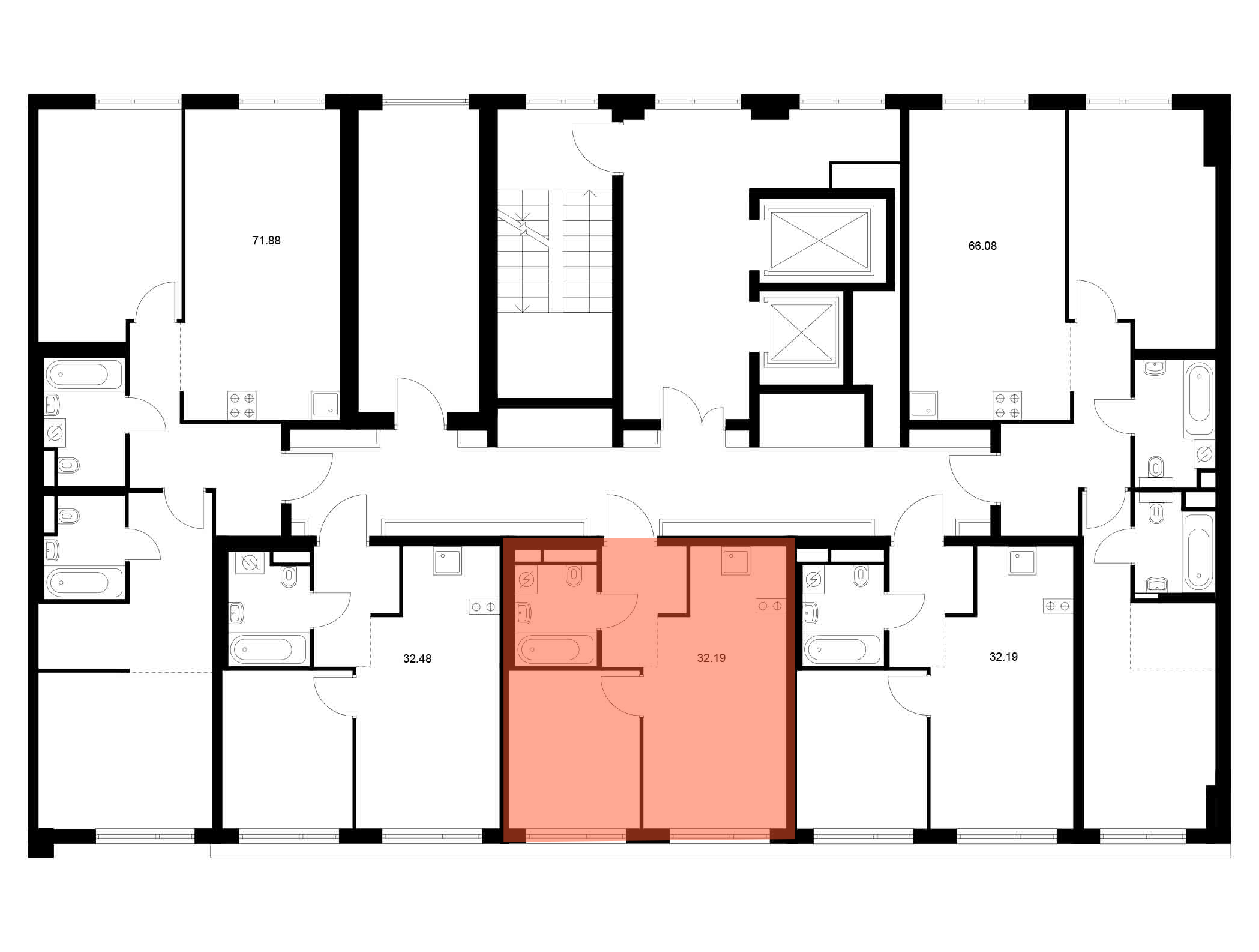 1-комнатная квартира, 32.05 кв.м, Квартал Мит, изображение-2