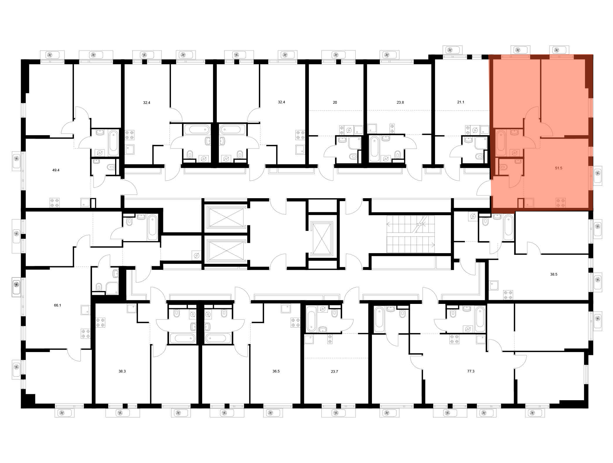 2-комнатная квартира, 51.5 кв.м, Ярославский квартал, изображение-2