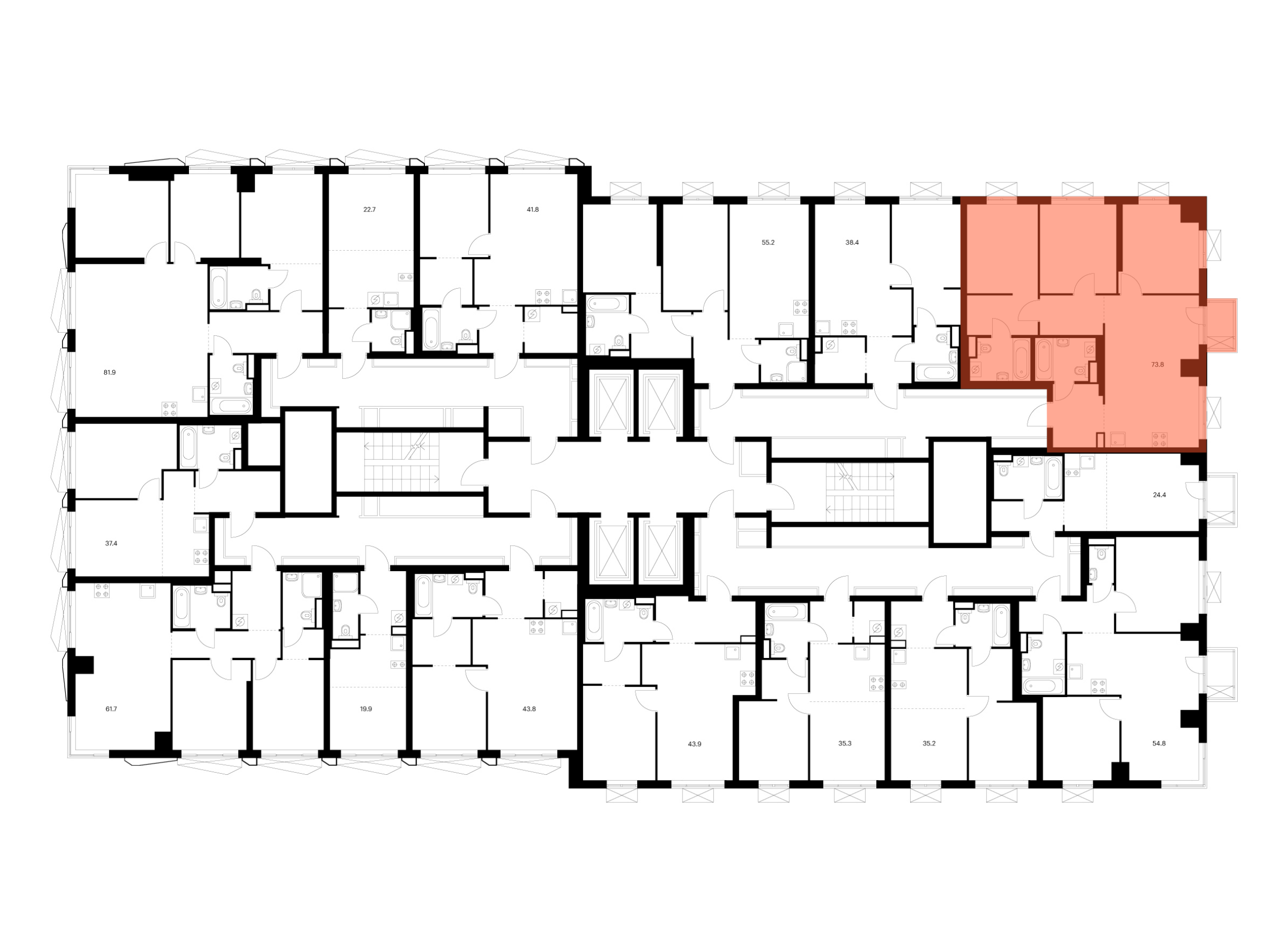 3-комнатная квартира, 73.8 кв.м, Нарвин, изображение-2