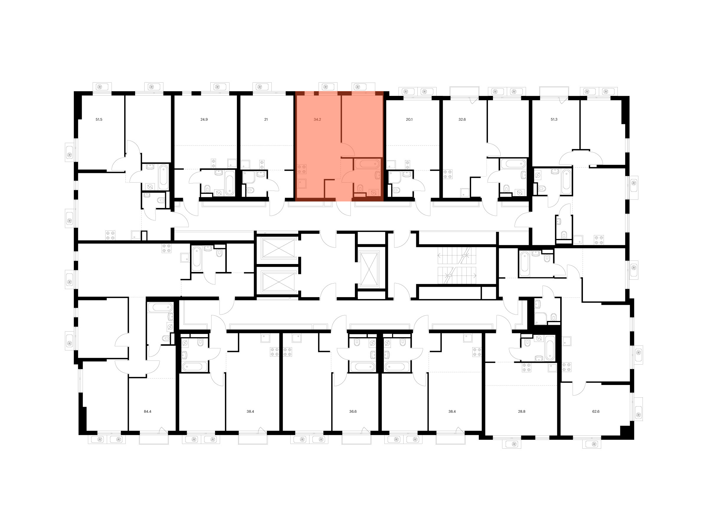 1-комнатная квартира, 34.2 кв.м, Ярославский квартал, изображение-2