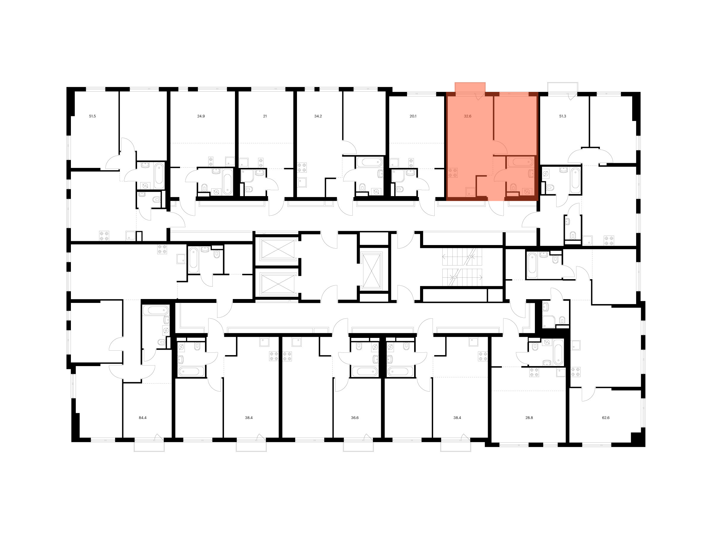 1-комнатная квартира, 32.6 кв.м, Ярославский квартал, изображение-2