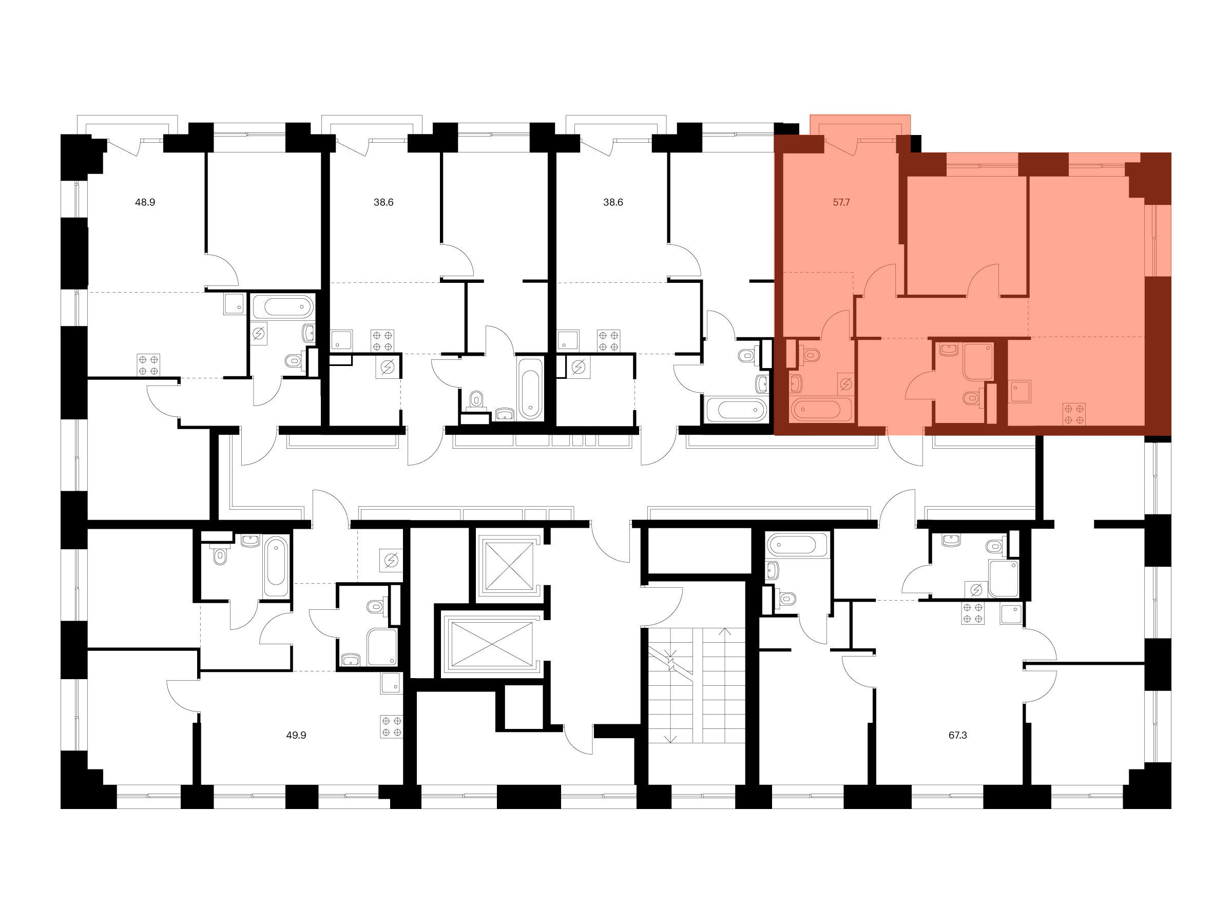 2-комнатная квартира, 57.7 кв.м, Нарвин, изображение-2