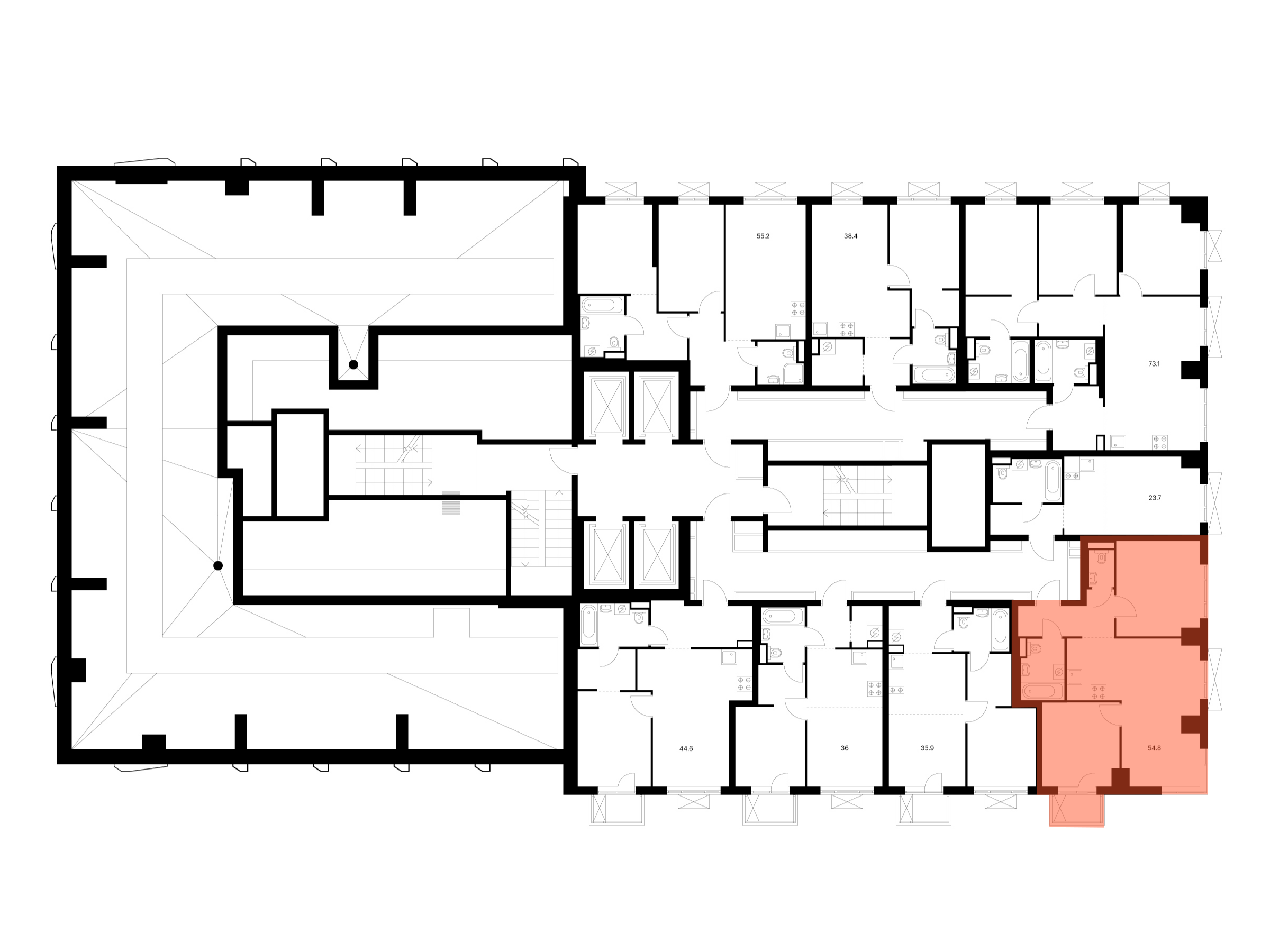 2-комнатная квартира, 54.8 кв.м, Нарвин, изображение-2