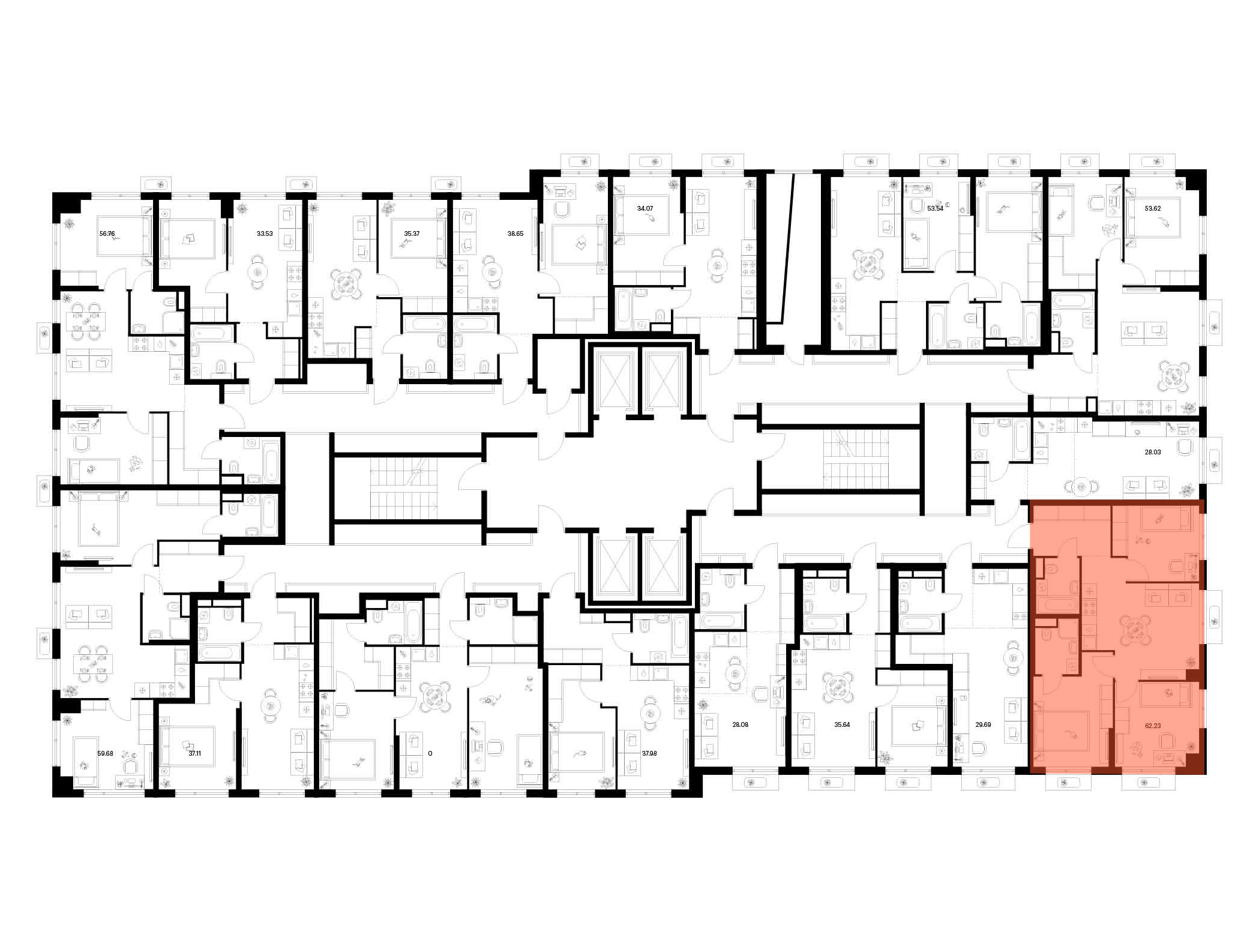 3-комнатная квартира, 62.23 кв.м, Квартал Мит, изображение-2