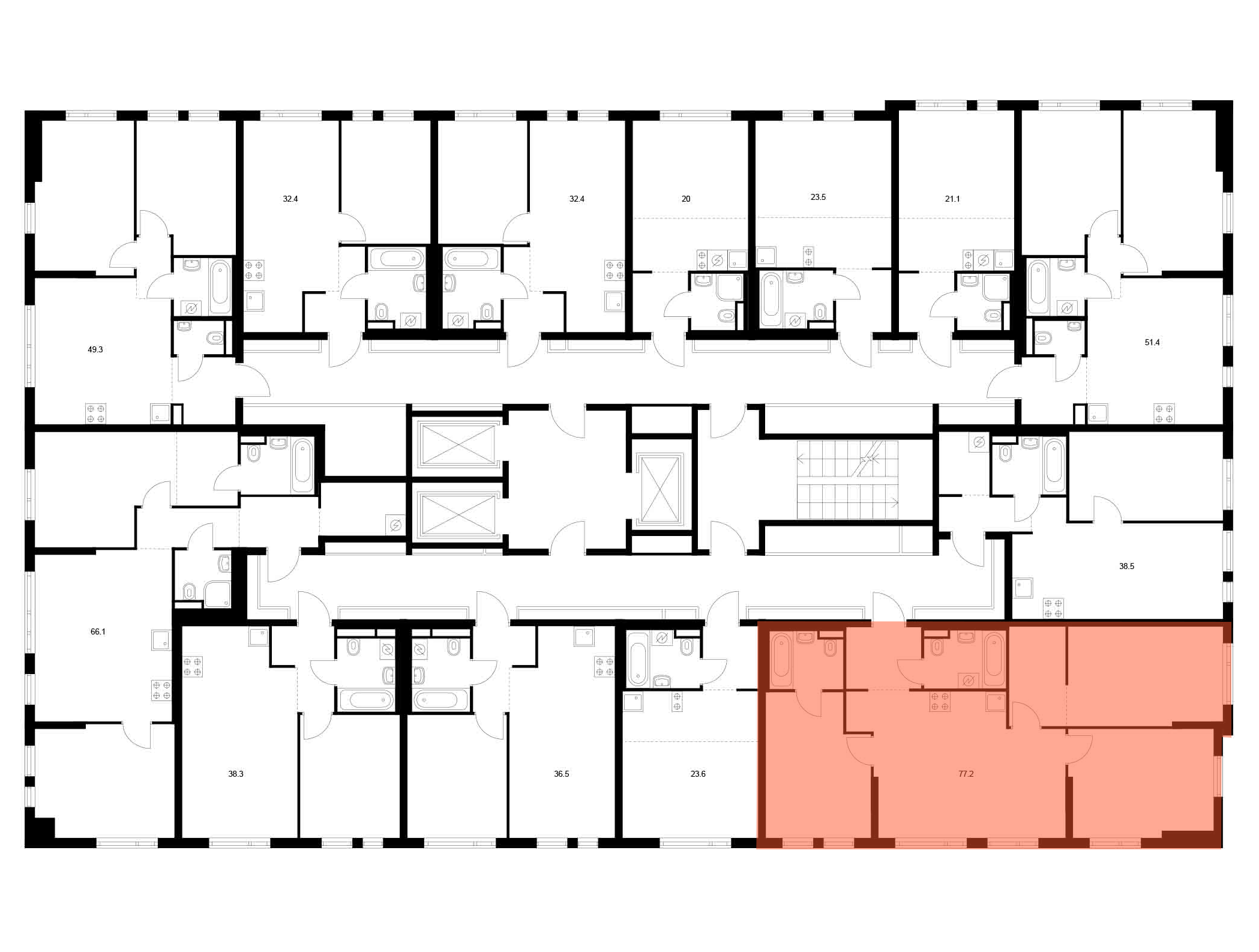 3-комнатная квартира, 77.2 кв.м, Ярославский квартал, изображение-2