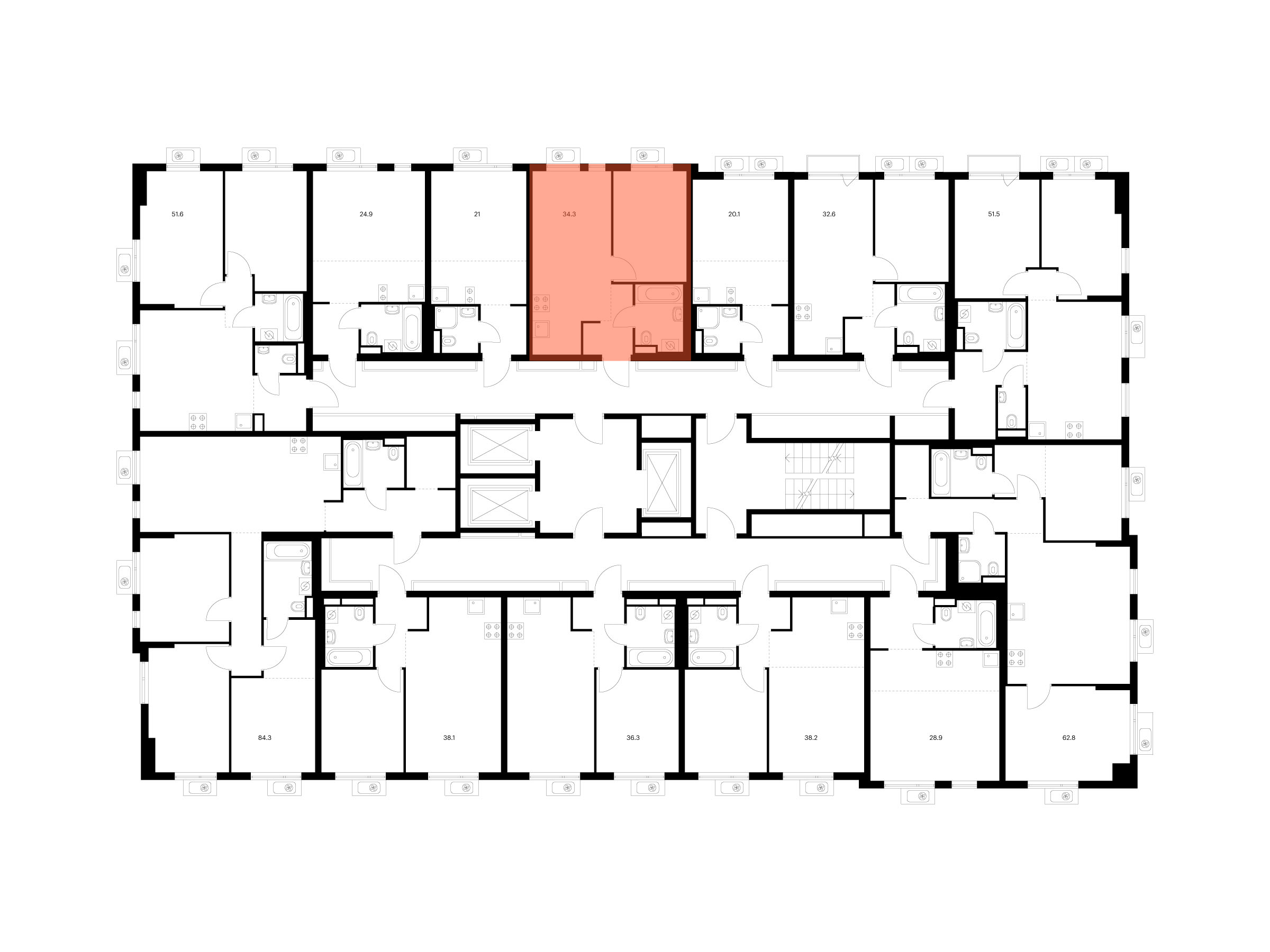 1-комнатная квартира, 34.3 кв.м, Ярославский квартал, изображение-2