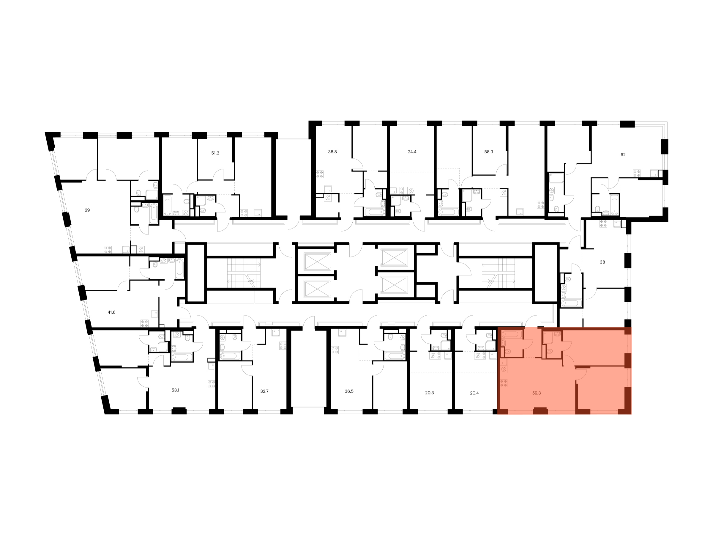 2-комнатная квартира, 59.3 кв.м, 2-й Иртышский, изображение-2