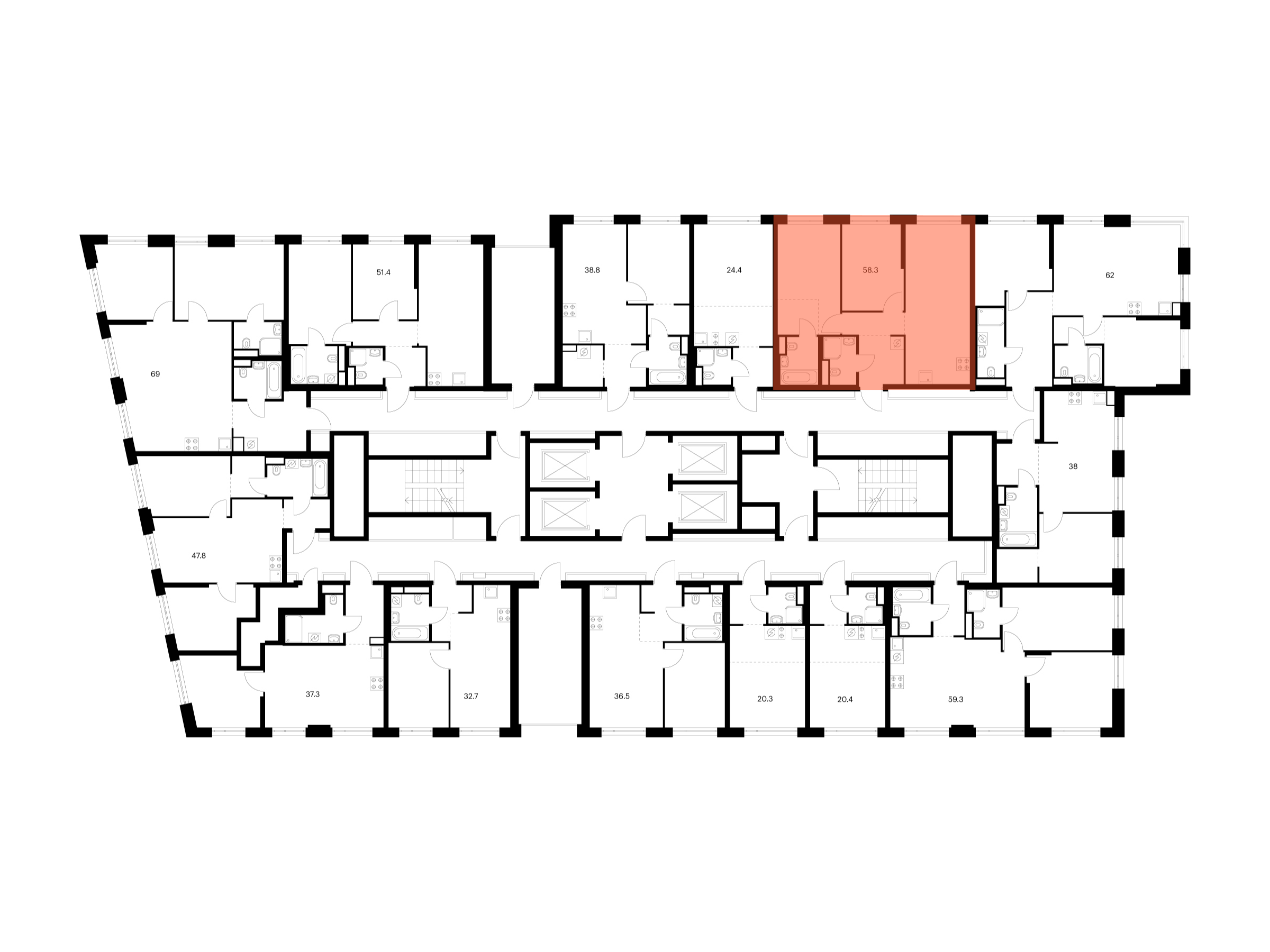2-комнатная квартира, 58.3 кв.м, 2-й Иртышский, изображение-2