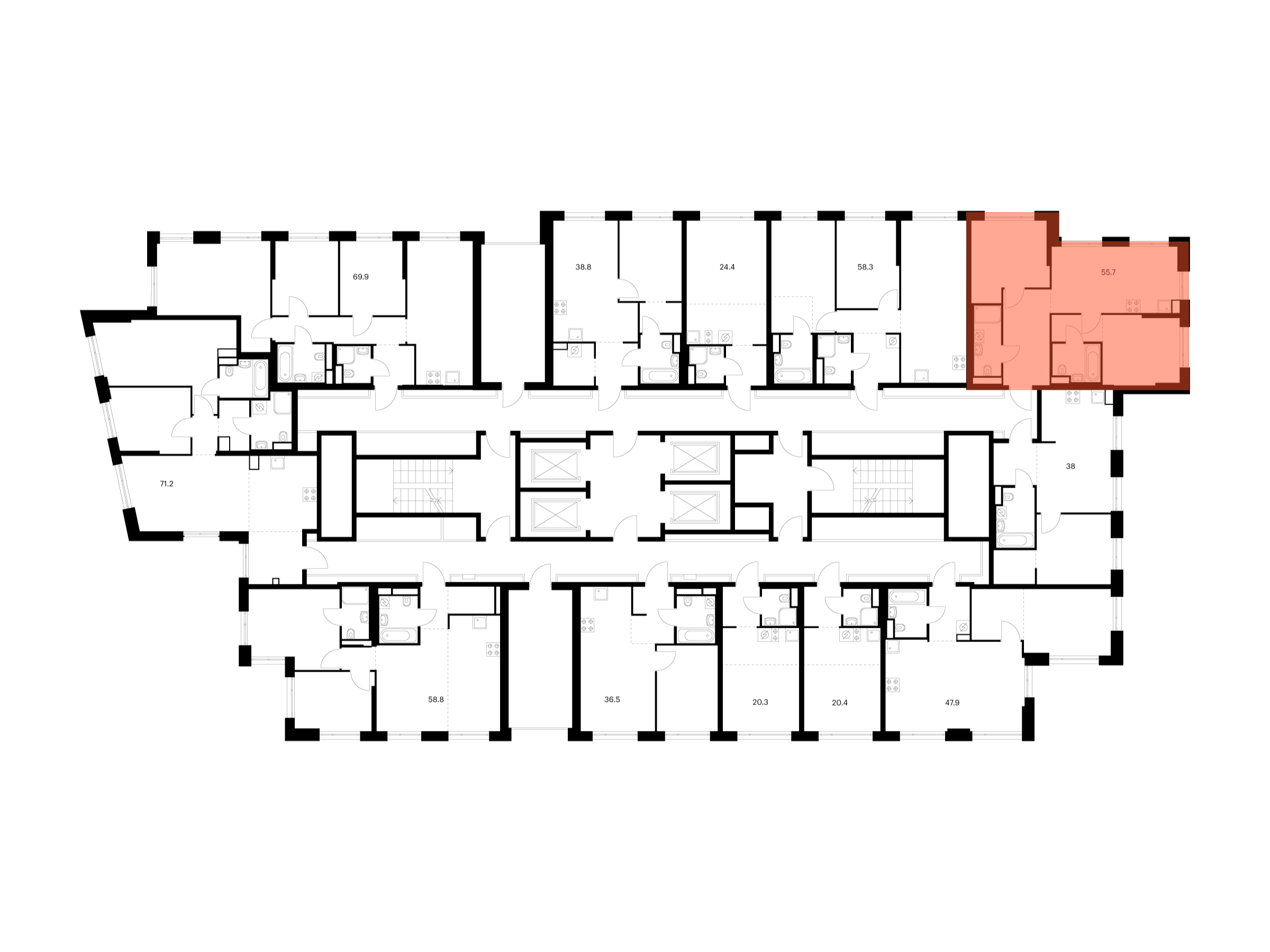 2-комнатная квартира, 55.7 кв.м, 2-й Иртышский, изображение-2