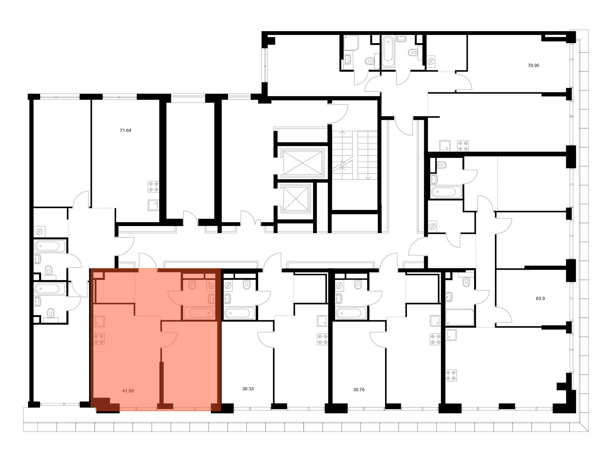 1-комнатная квартира, 41.99 кв.м, Квартал Мит, изображение-2