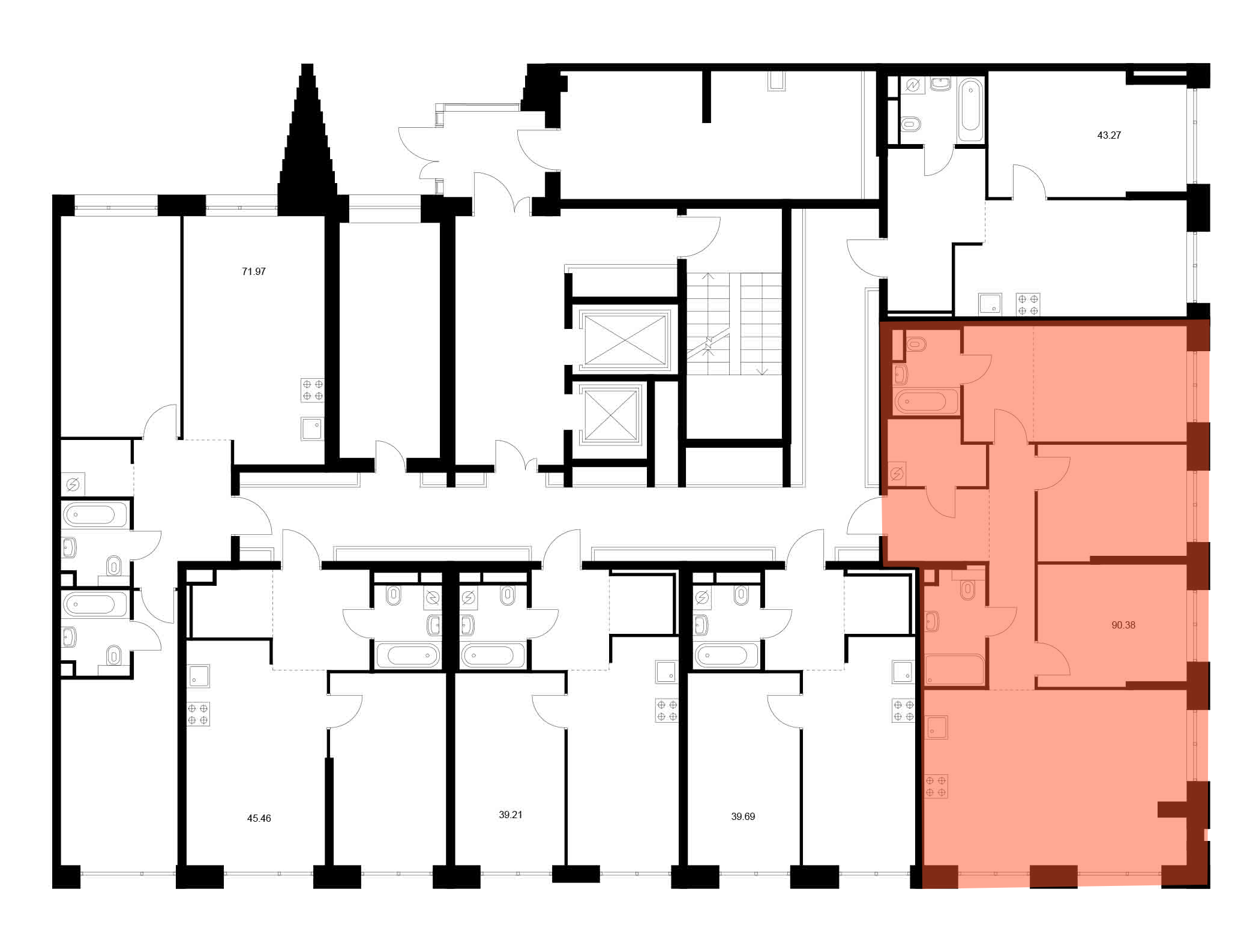 3-комнатная квартира, 90.38 кв.м, Квартал Мит, изображение-2