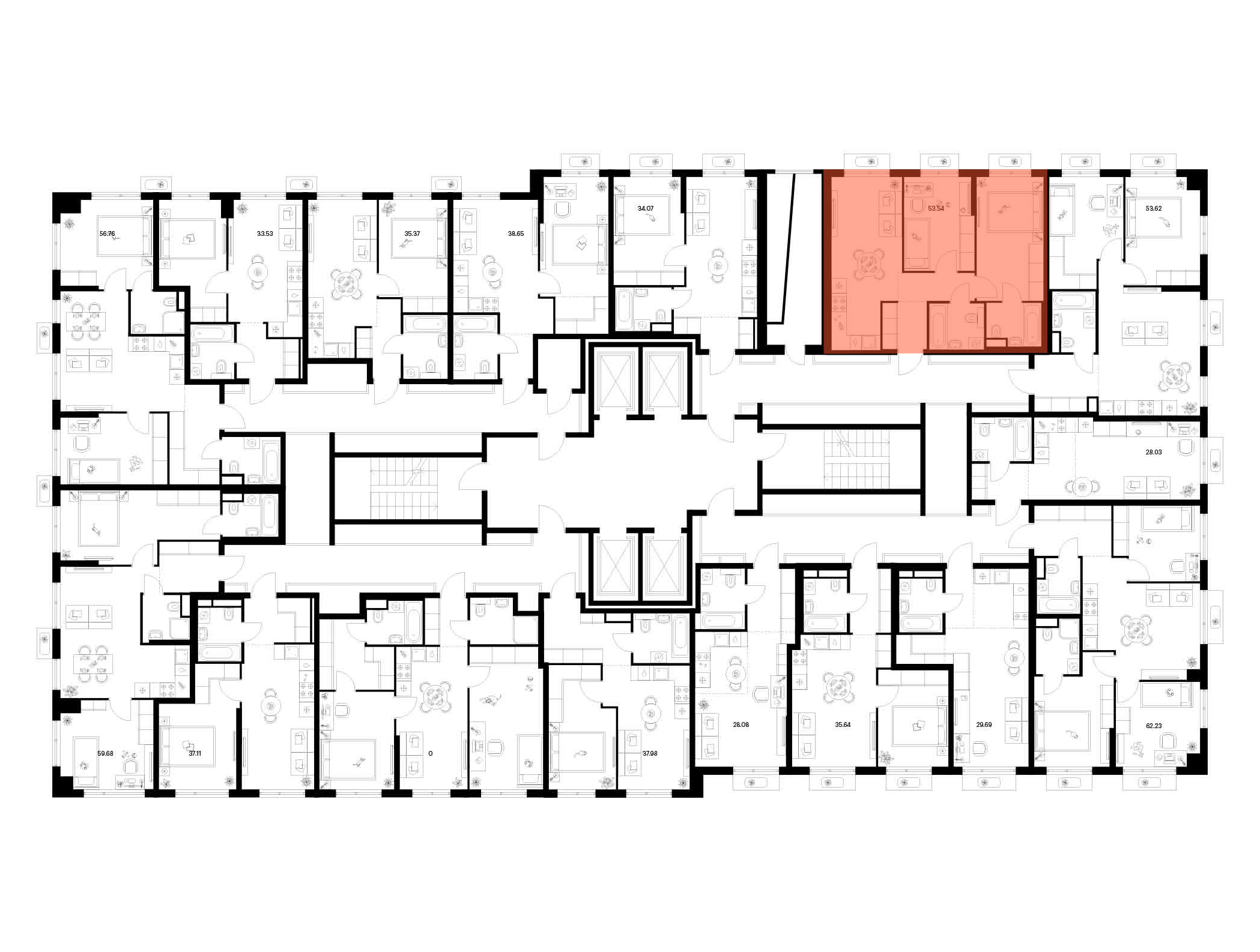 2-комнатная квартира, 53.54 кв.м, Квартал Мит, изображение-2