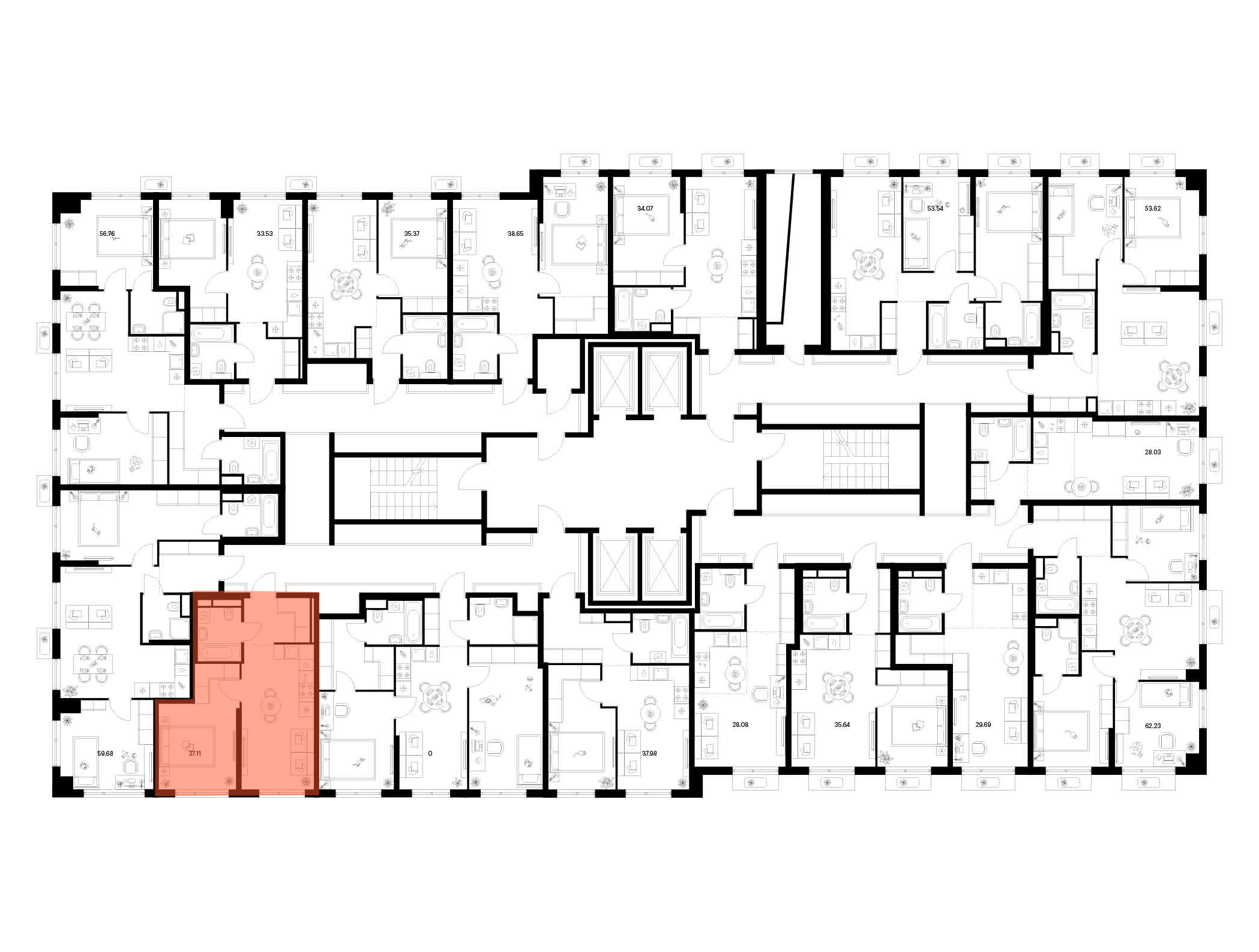 1-комнатная квартира, 37.11 кв.м, Квартал Мит, изображение-2