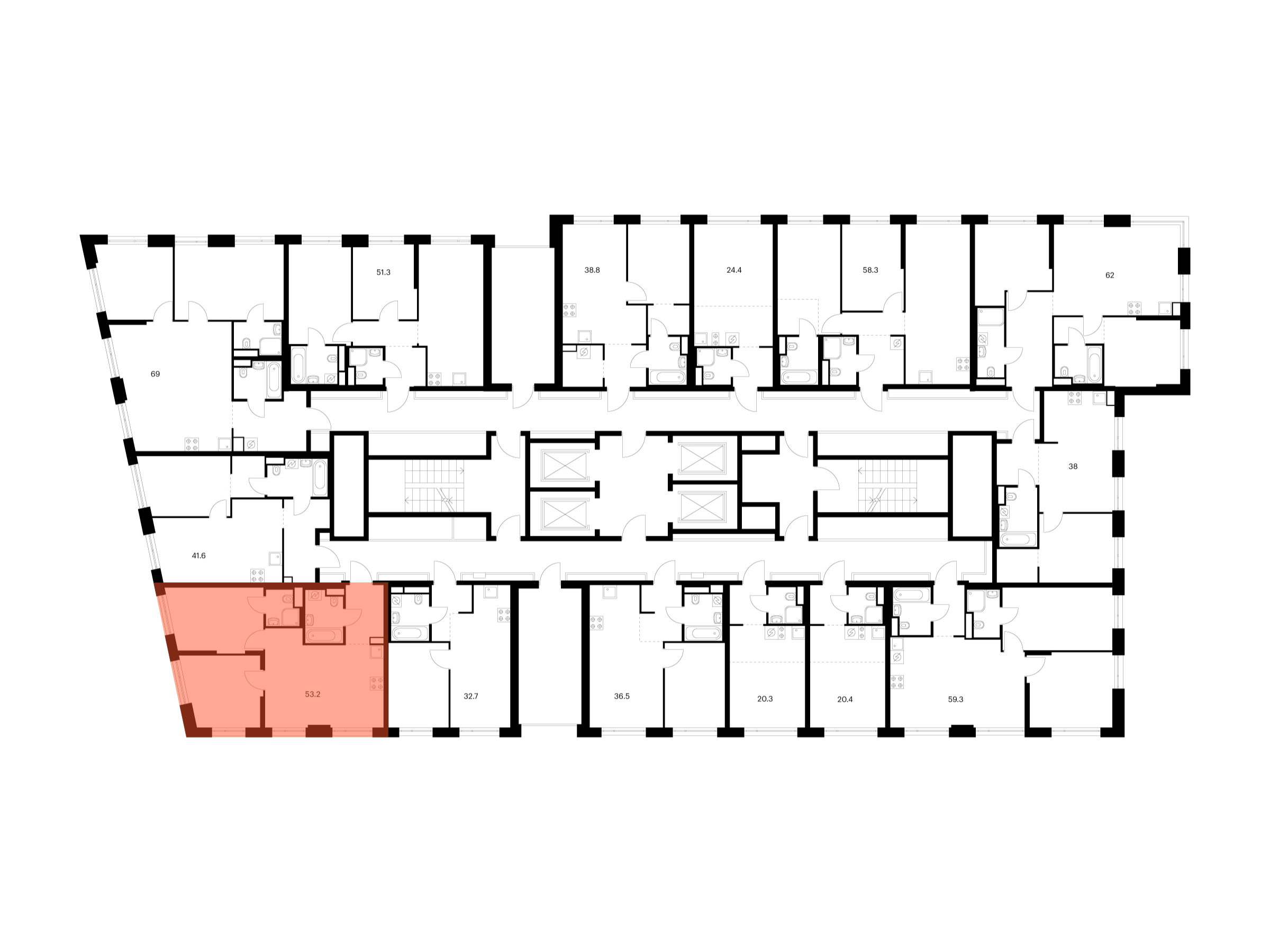2-комнатная квартира, 53.2 кв.м, 2-й Иртышский, изображение-2