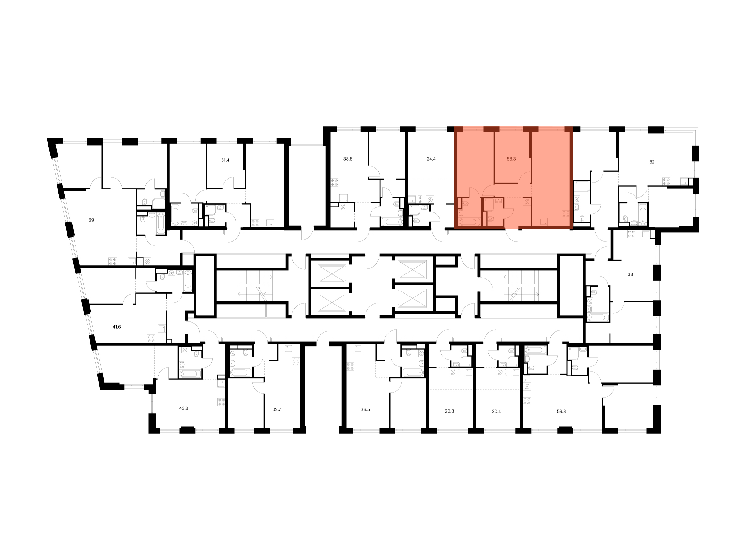 2-комнатная квартира, 58.3 кв.м, 2-й Иртышский, изображение-2