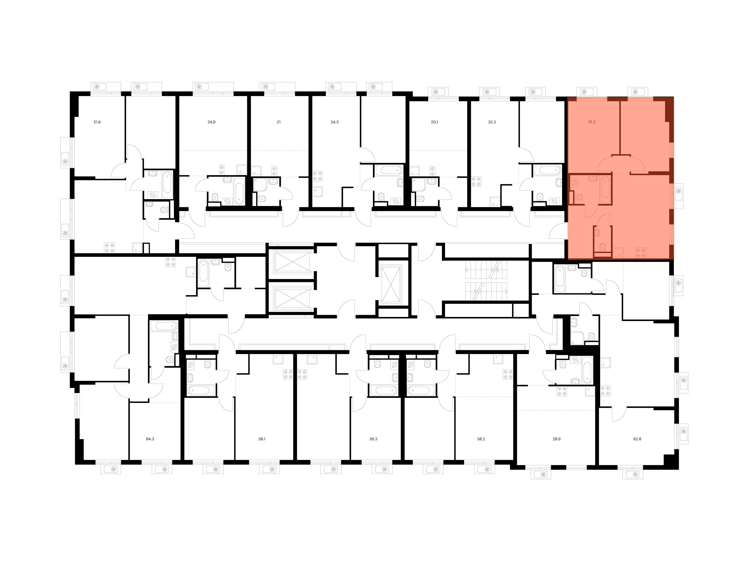 2-комнатная квартира, 51.2 кв.м, Ярославский квартал, изображение-2