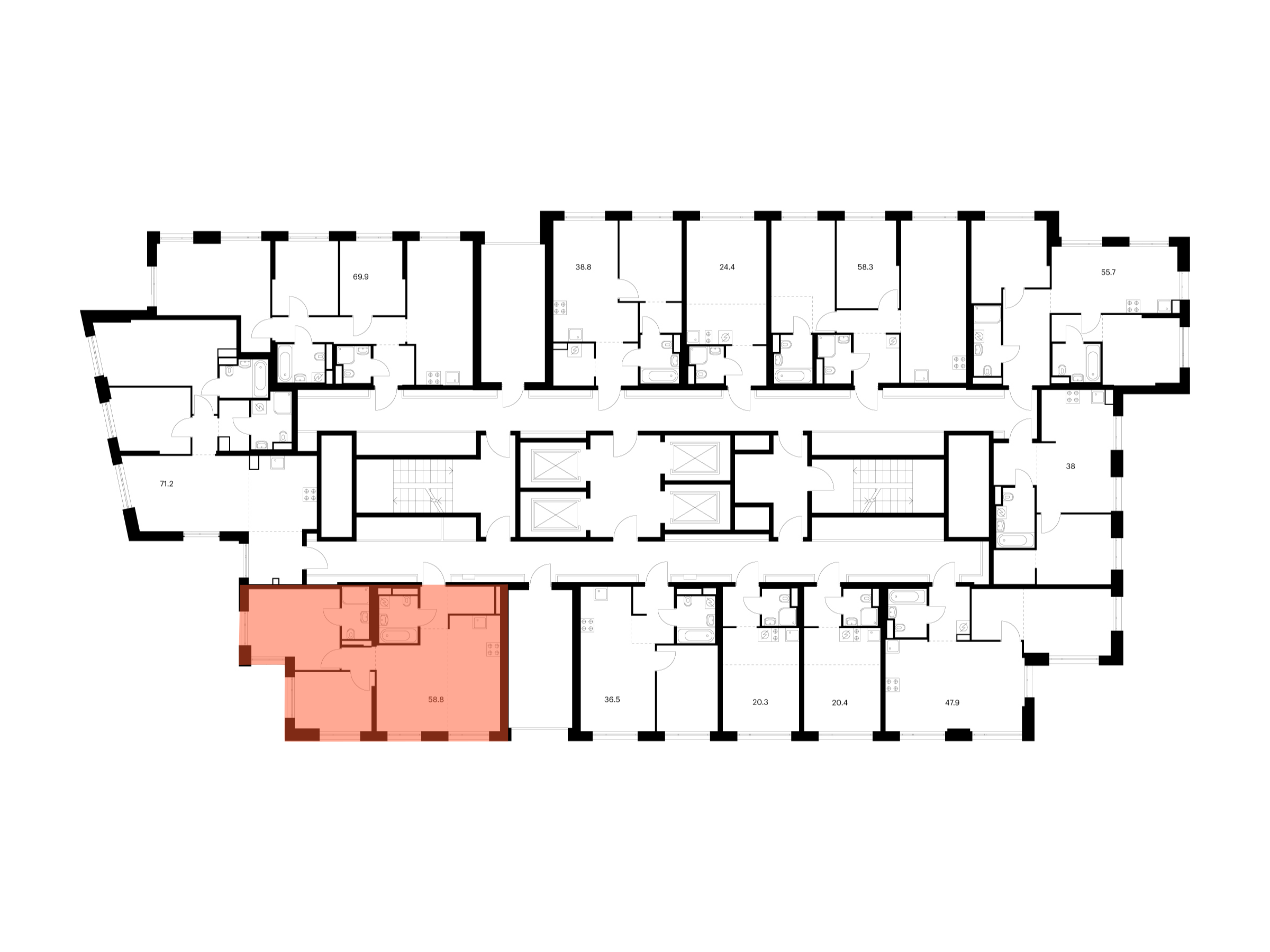 2-комнатная квартира, 58.8 кв.м, 2-й Иртышский, изображение-2