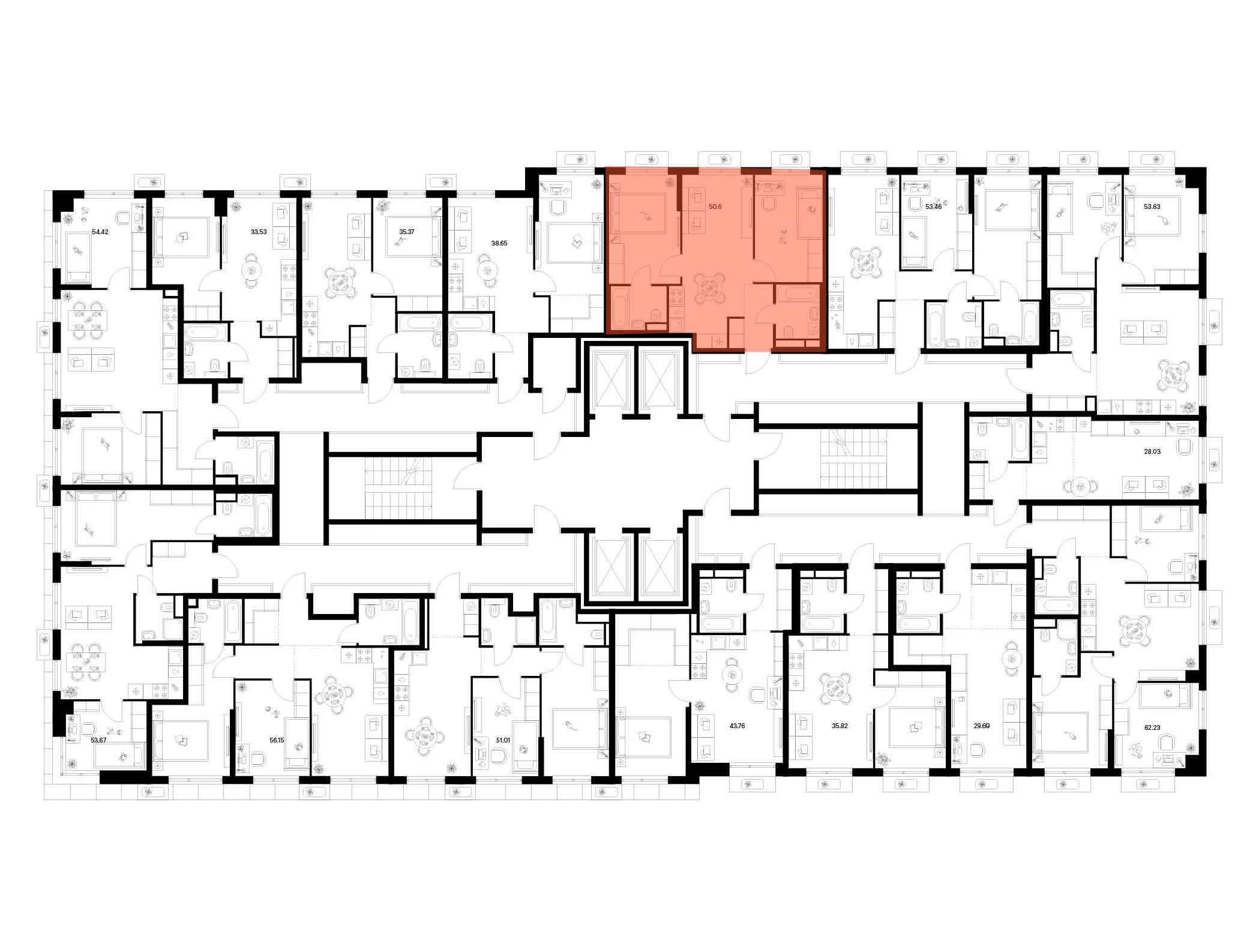 2-комнатная квартира, 50.6 кв.м, Квартал Мит, изображение-2