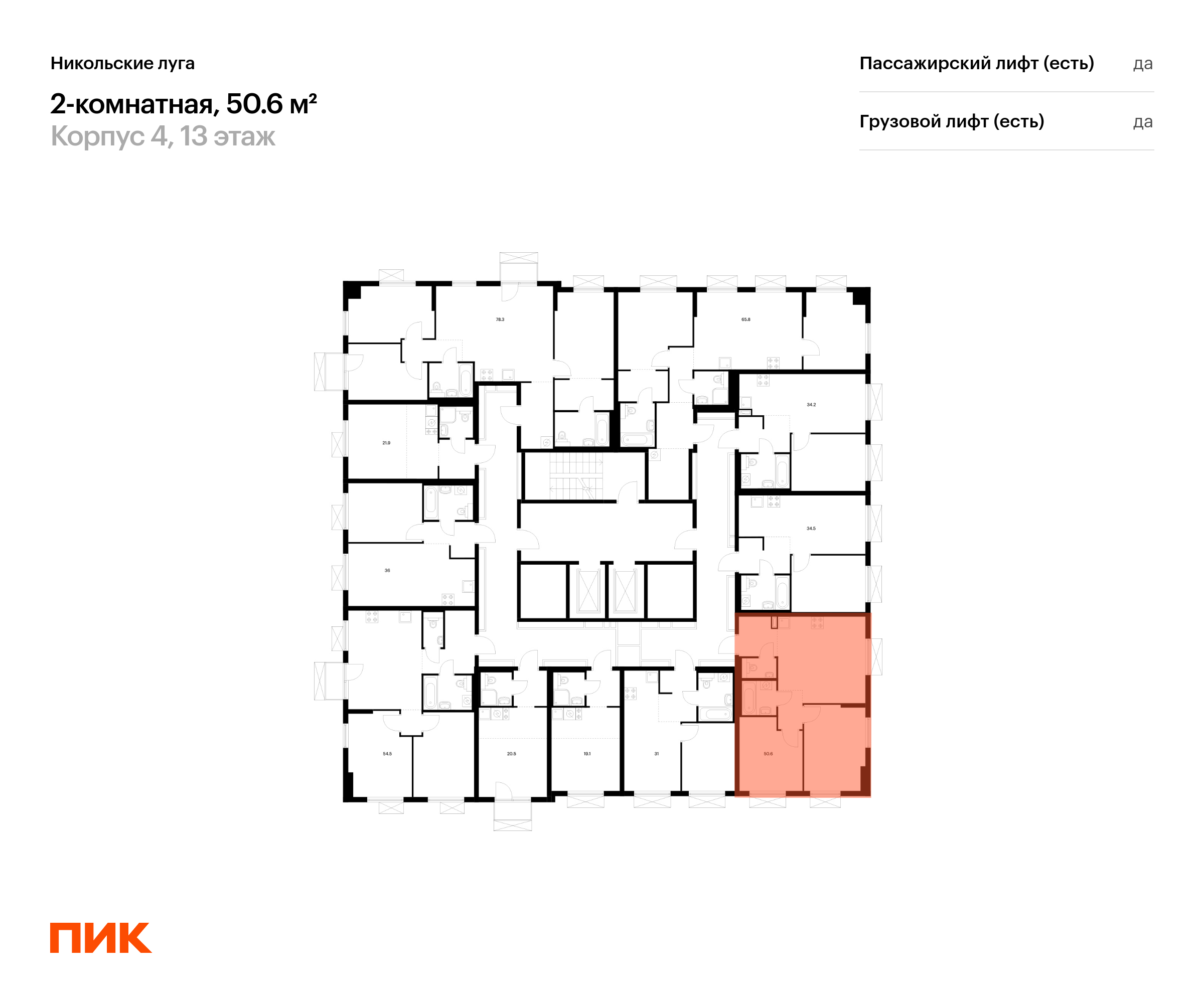 2-комнатная квартира, 50.6 кв.м, Никольские луга, изображение-2