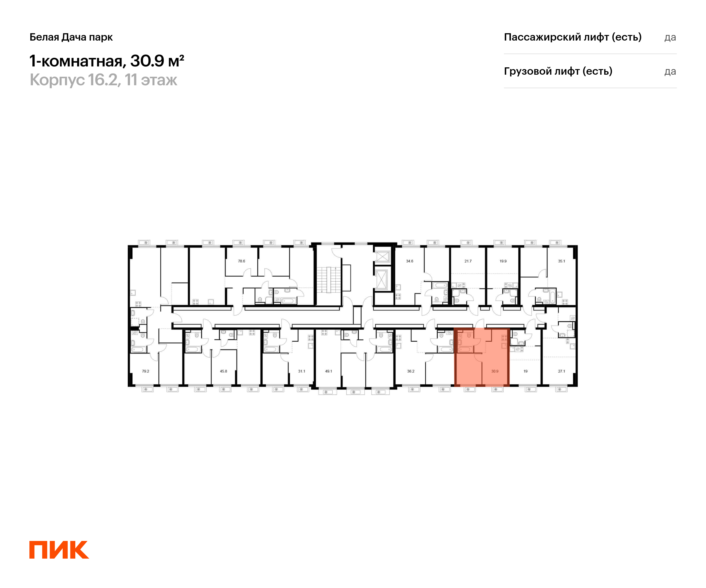 1-комнатная квартира, 30.9 кв.м, Белая Дача парк, изображение-2