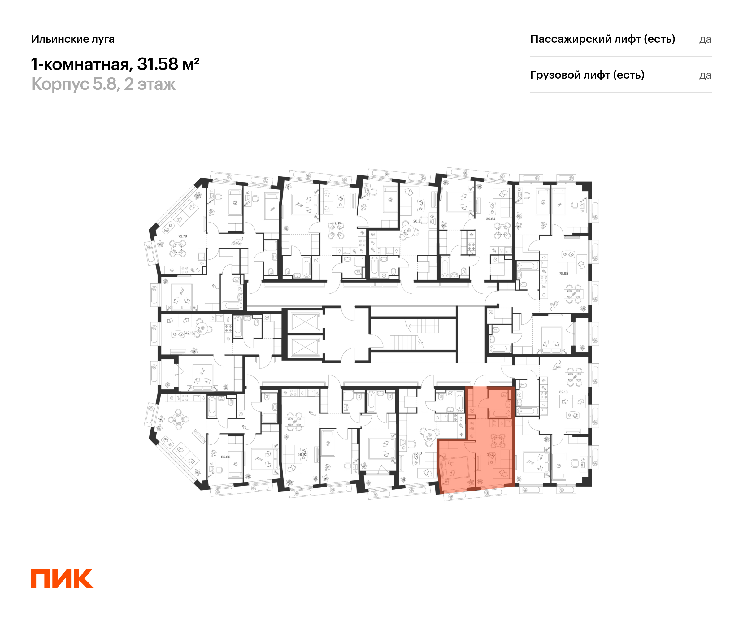 1-комнатная квартира, 31.58 кв.м, Ильинские луга, изображение-2