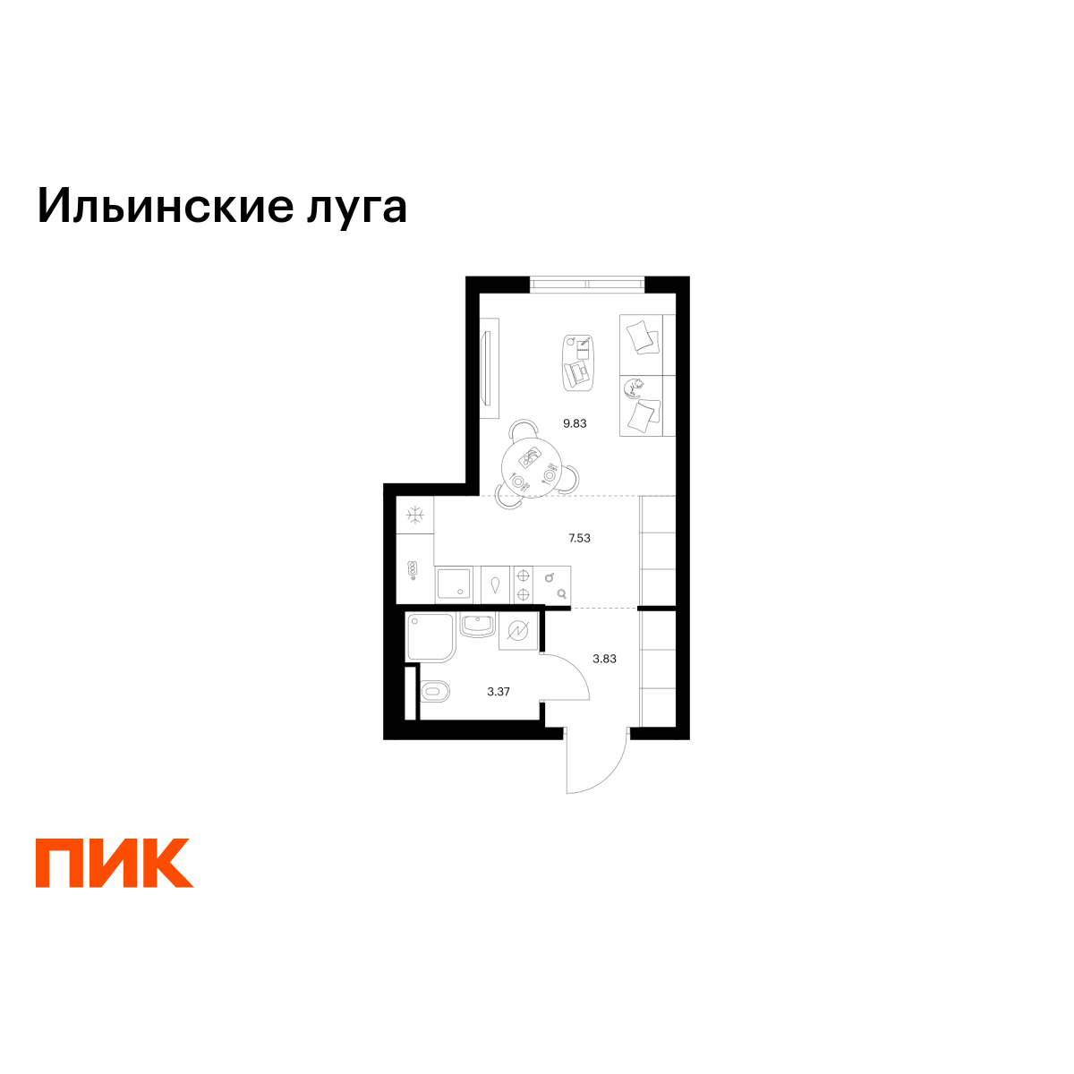 24.56 кв.м, Ильинские луга