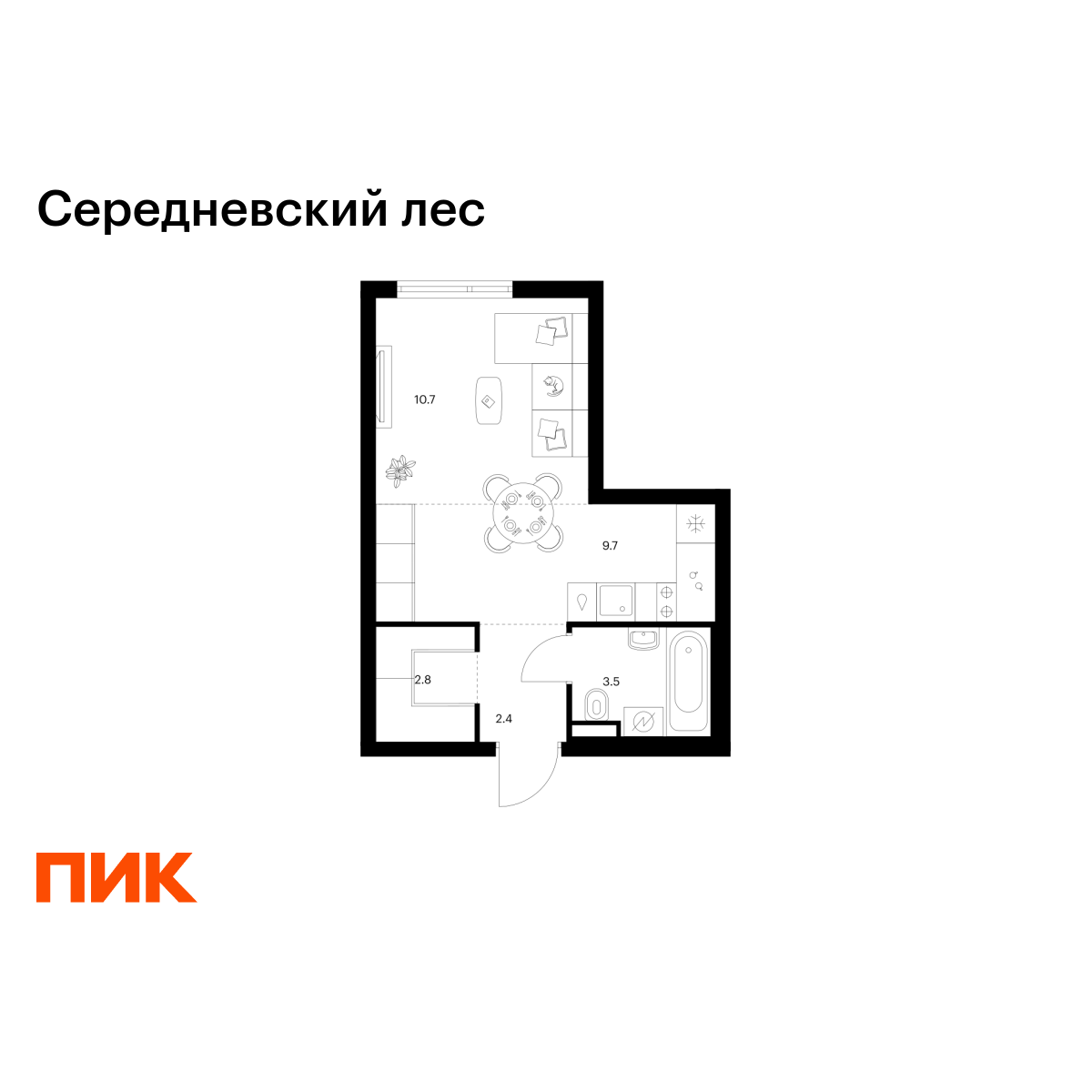 29.1 кв.м, Середневский лес