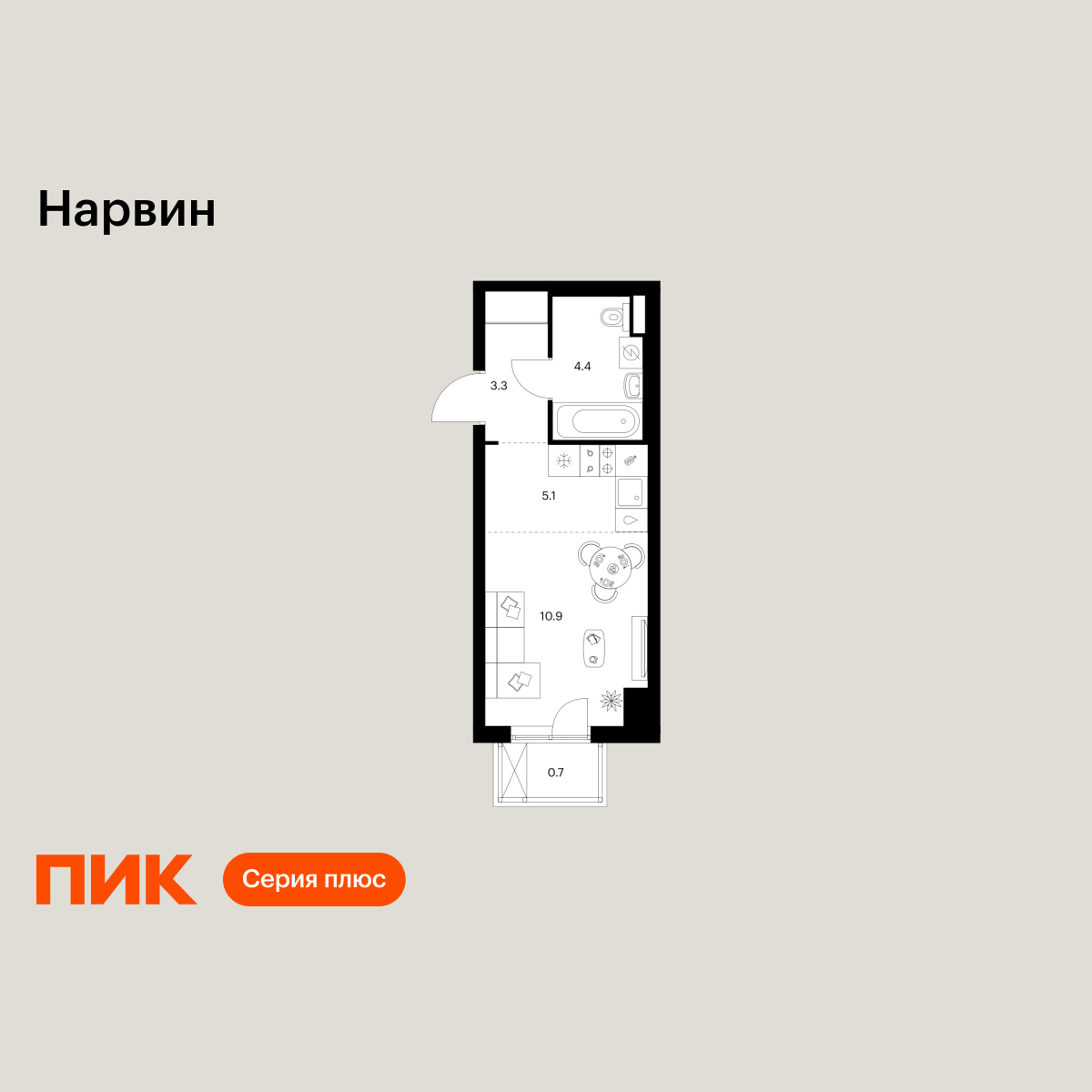 24.4 кв.м, Нарвин