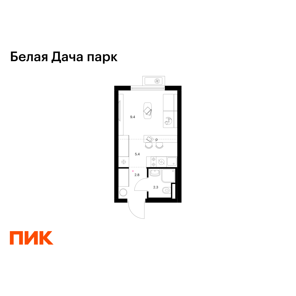 19.9 кв.м, Белая Дача парк 19.9 кв.м, Белая Дача парк