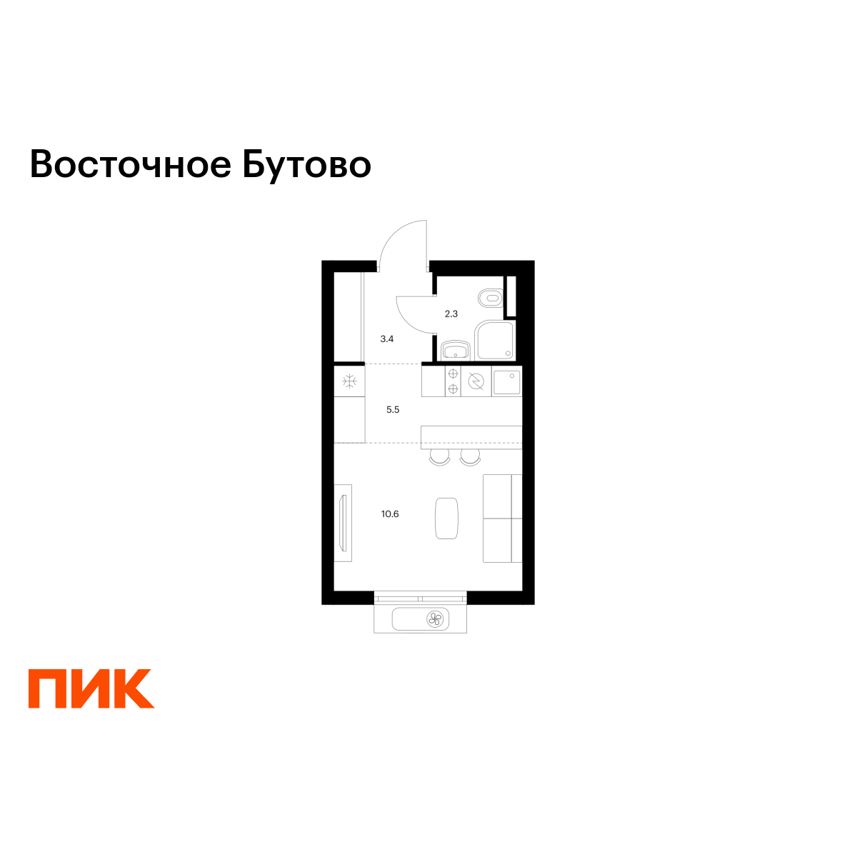 21.8 кв.м, Восточное Бутово