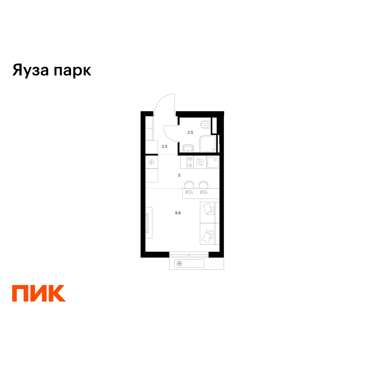 19.8 кв.м, Яуза парк