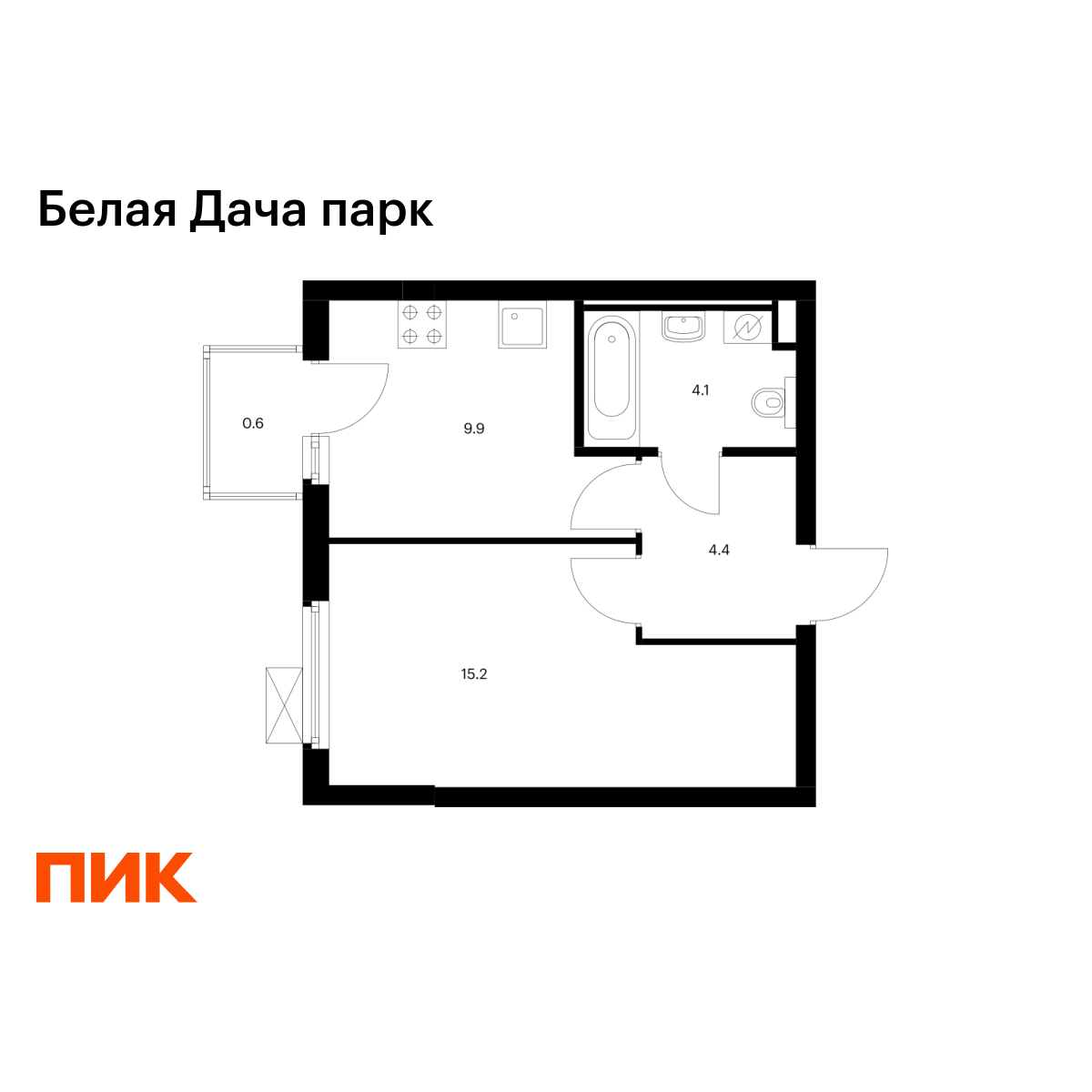 1-комнатная квартира, 34.2 кв.м, Белая Дача парк 1-комнатная квартира, 34.2 кв.м, Белая Дача парк