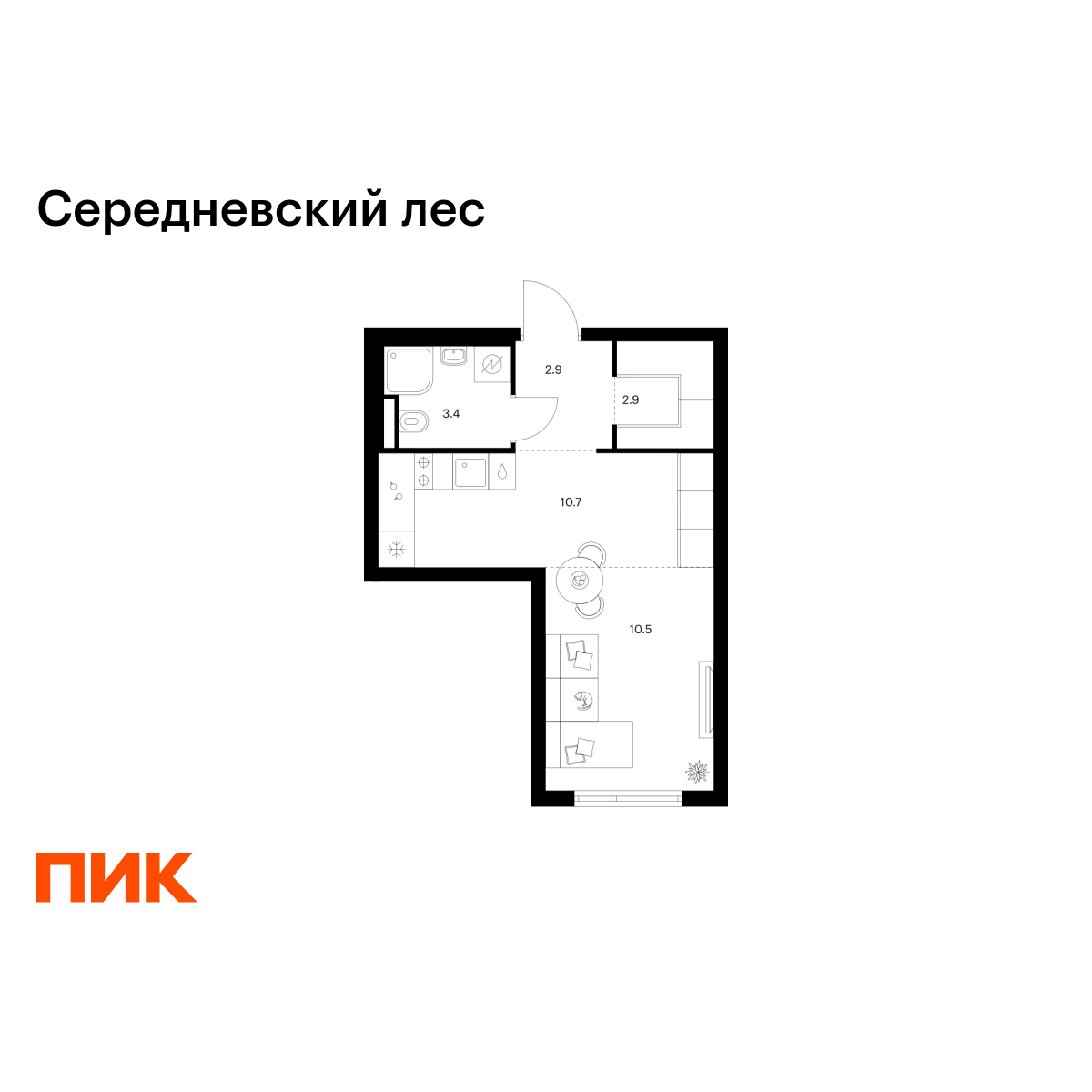 30.4 кв.м, Середневский лес