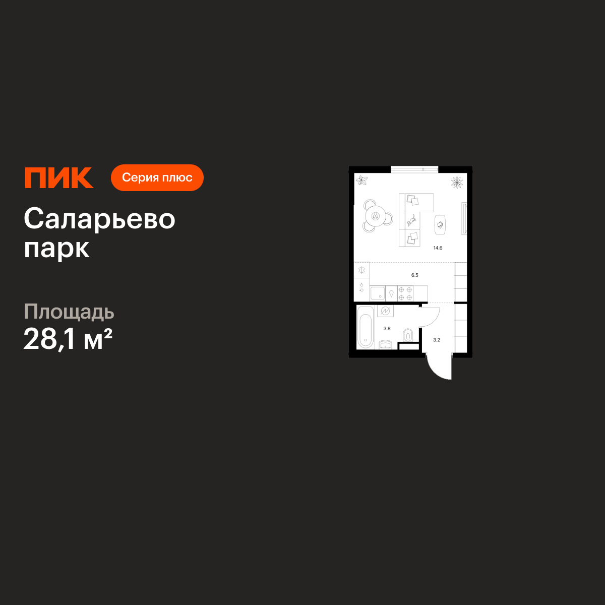 28.1 кв.м, Саларьево парк