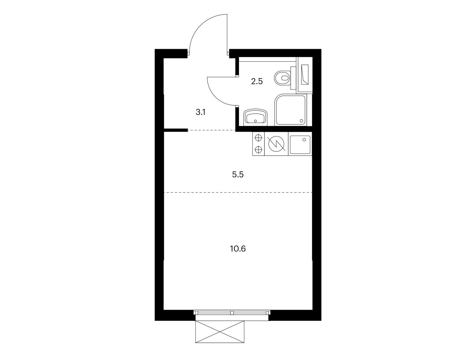 21.7 кв.м, Римского-Корсакова 11 21.7 кв.м, Римского-Корсакова 11