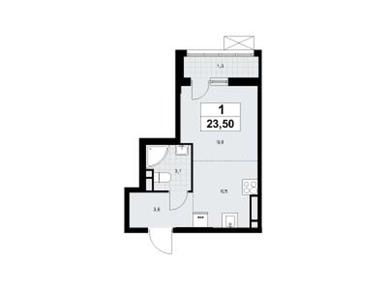 студия, 23.5 м2, ЖК «Родные кварталы»