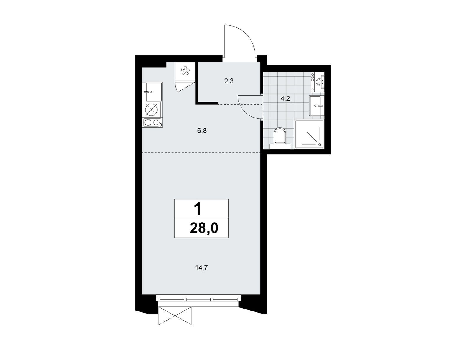 28 кв.м, ЖК "Деснаречье"