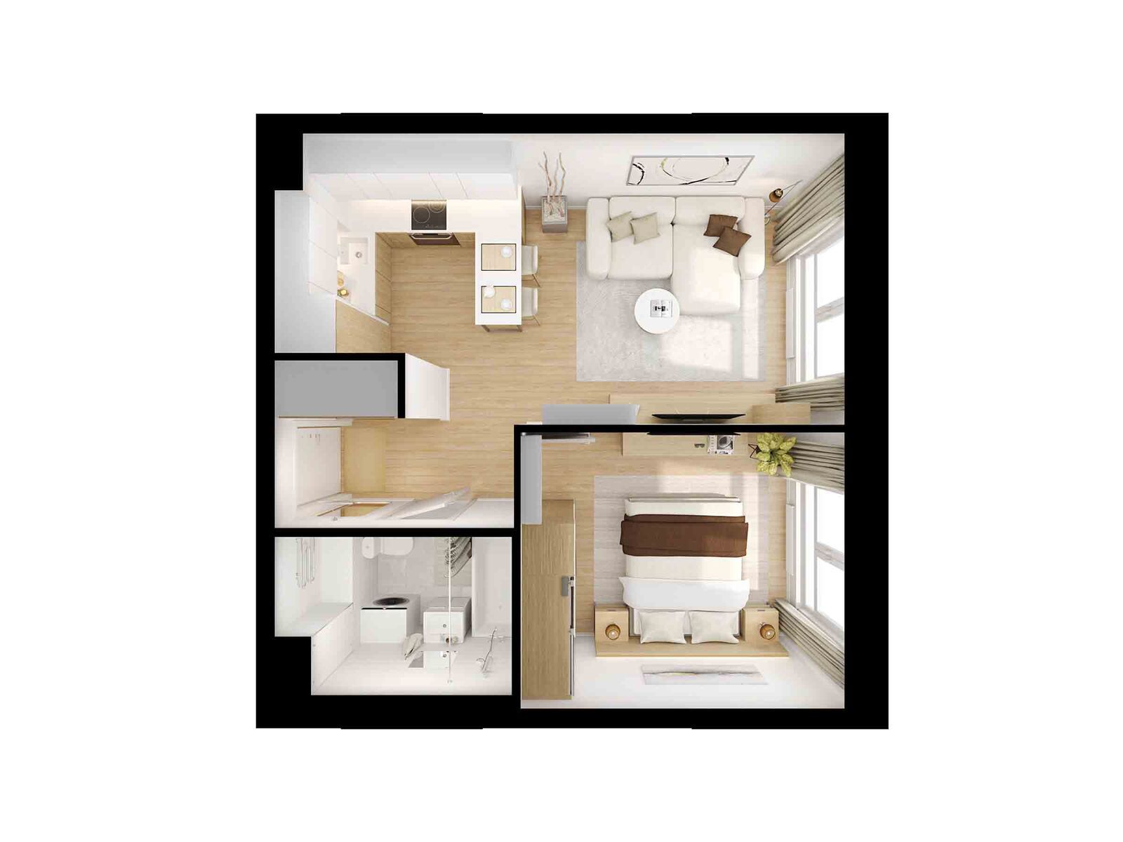 1-комнатная, 35.6 м2, Волжский парк 1-комнатная, 35.6 м2, Волжский парк