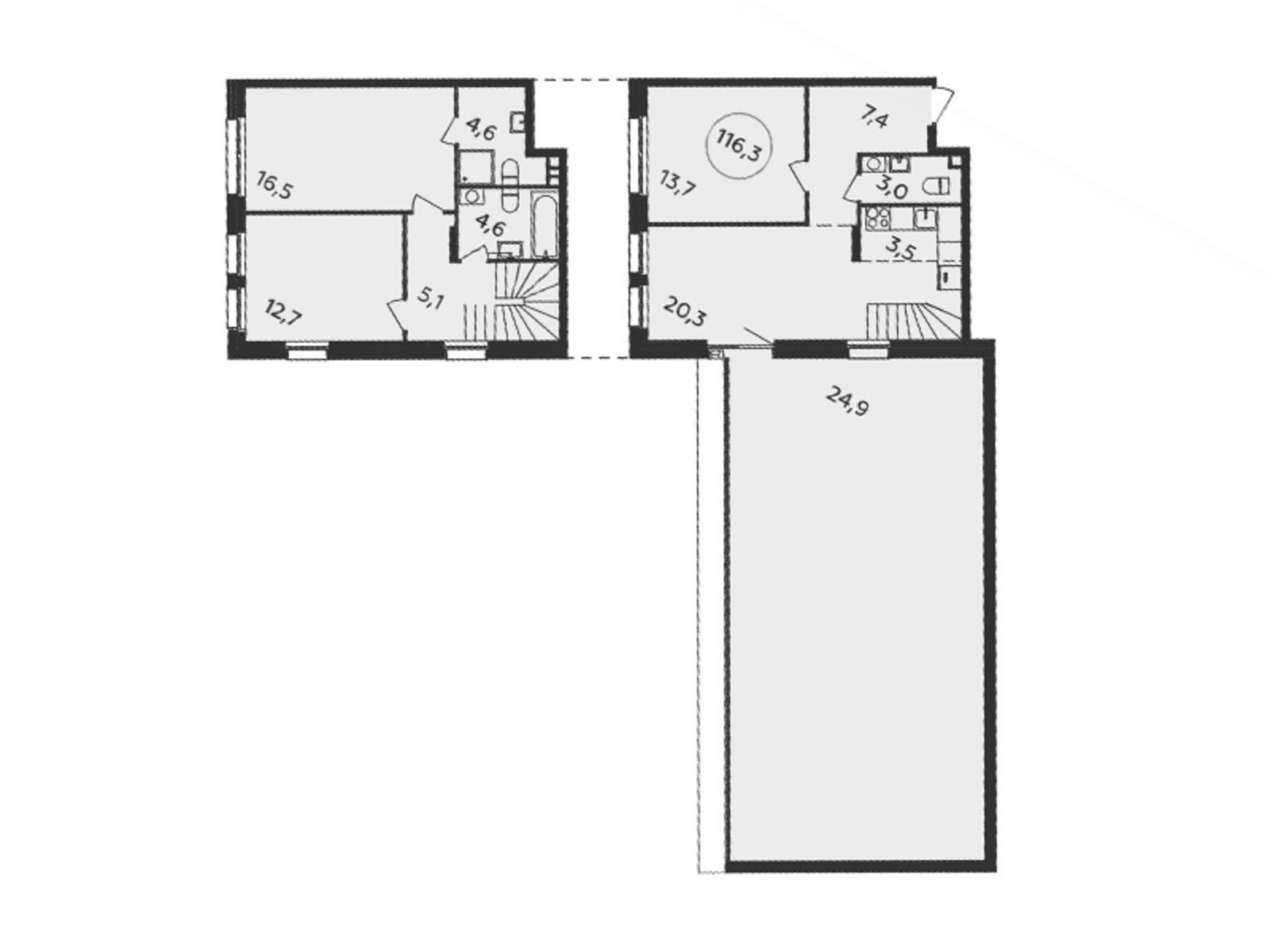 4-комнатная, 116.4 м2, ЖК «Прокшино» 4-комнатная, 116.4 м2, ЖК «Прокшино»
