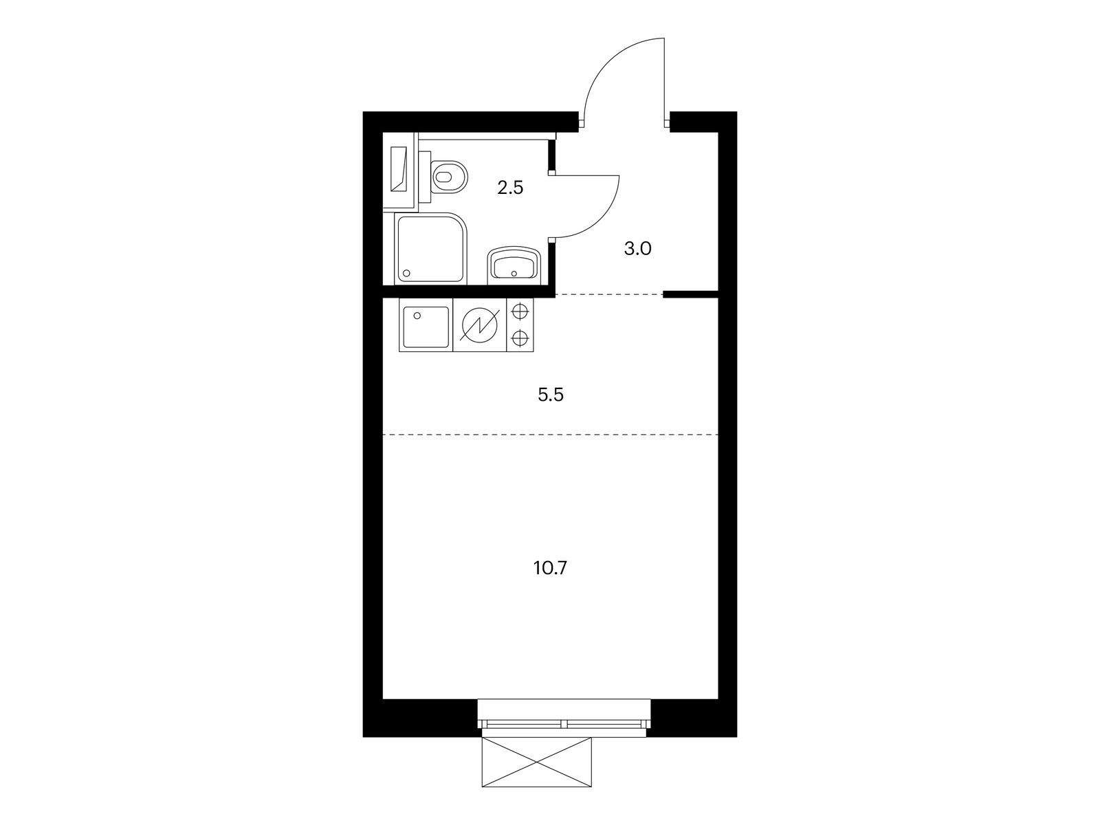 21.7 кв.м, Римского-Корсакова 11