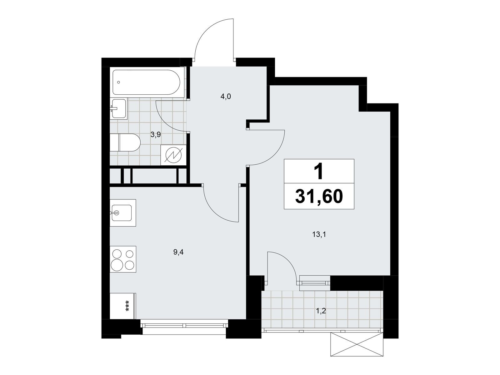 1-комнатная квартира, 31.6 кв.м, ЖК «Скандинавия» 1-комнатная квартира, 31.6 кв.м, ЖК «Скандинавия»