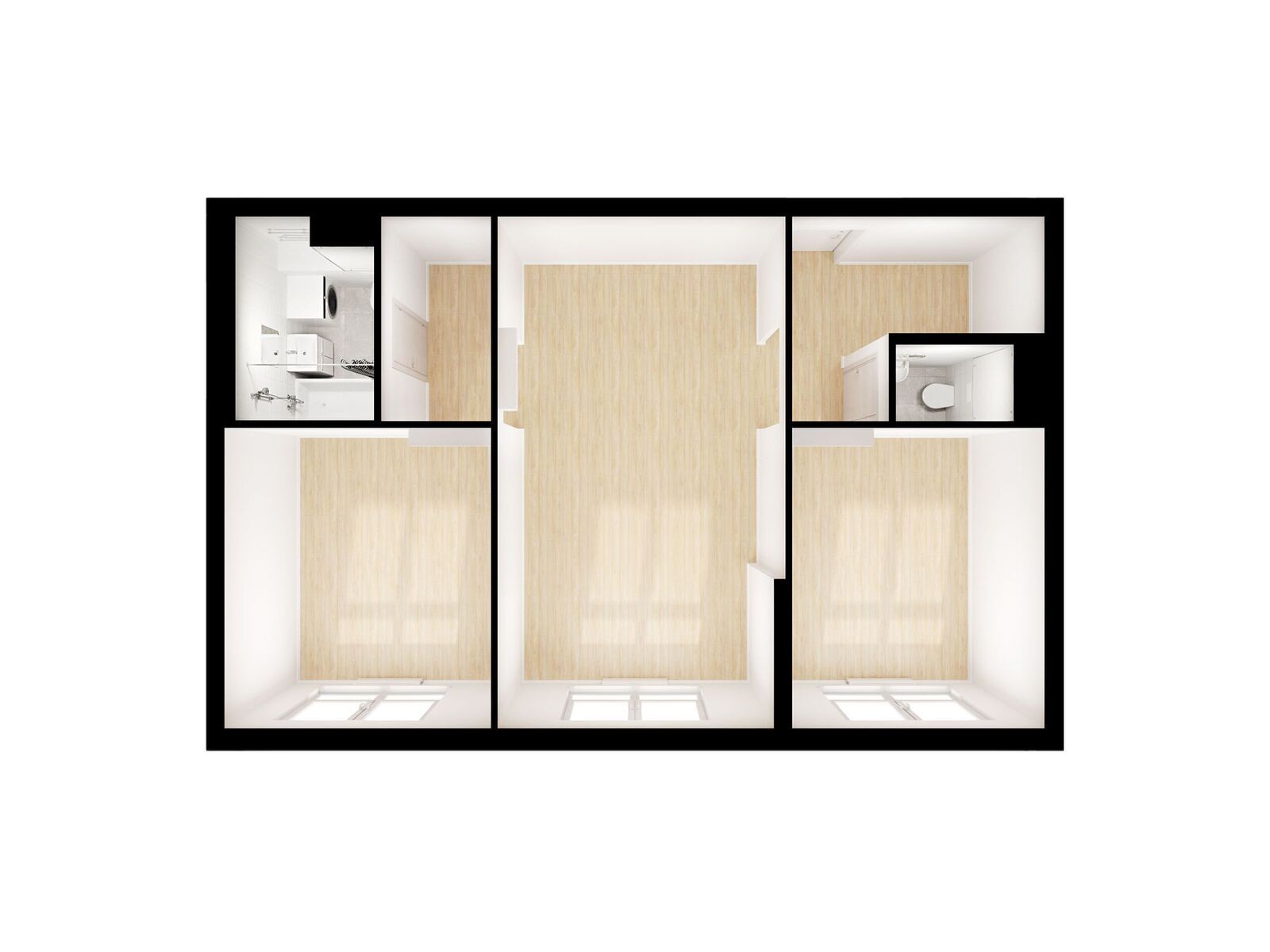 2-комнатная квартира, 58 кв.м, Ютаново